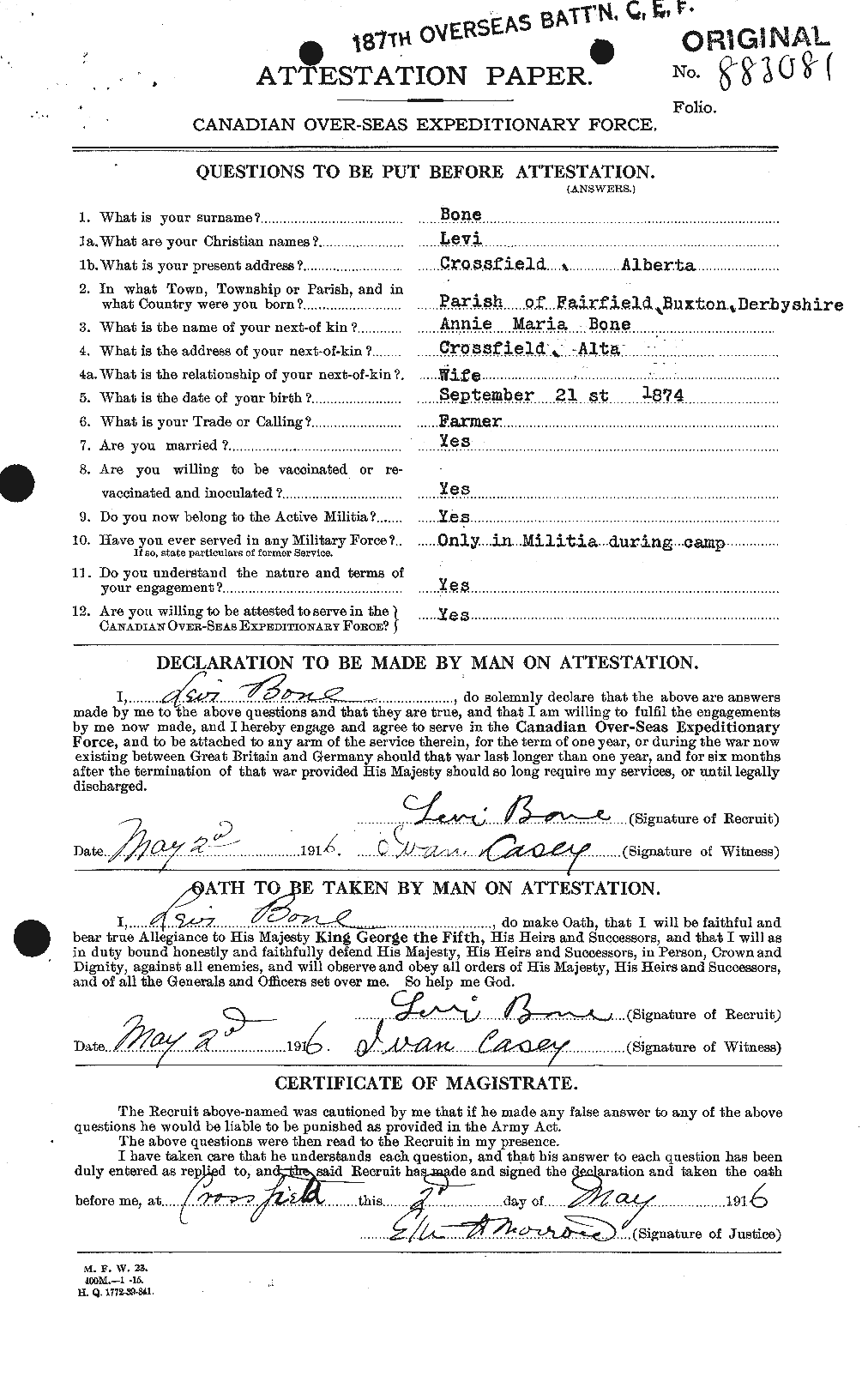 Personnel Records of the First World War - CEF 250532a