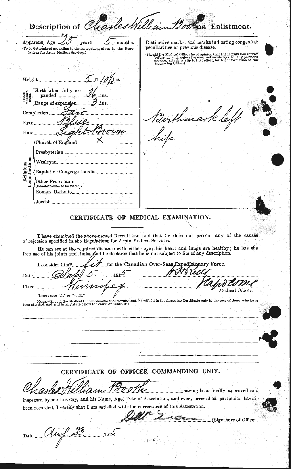 Personnel Records of the First World War - CEF 250805b