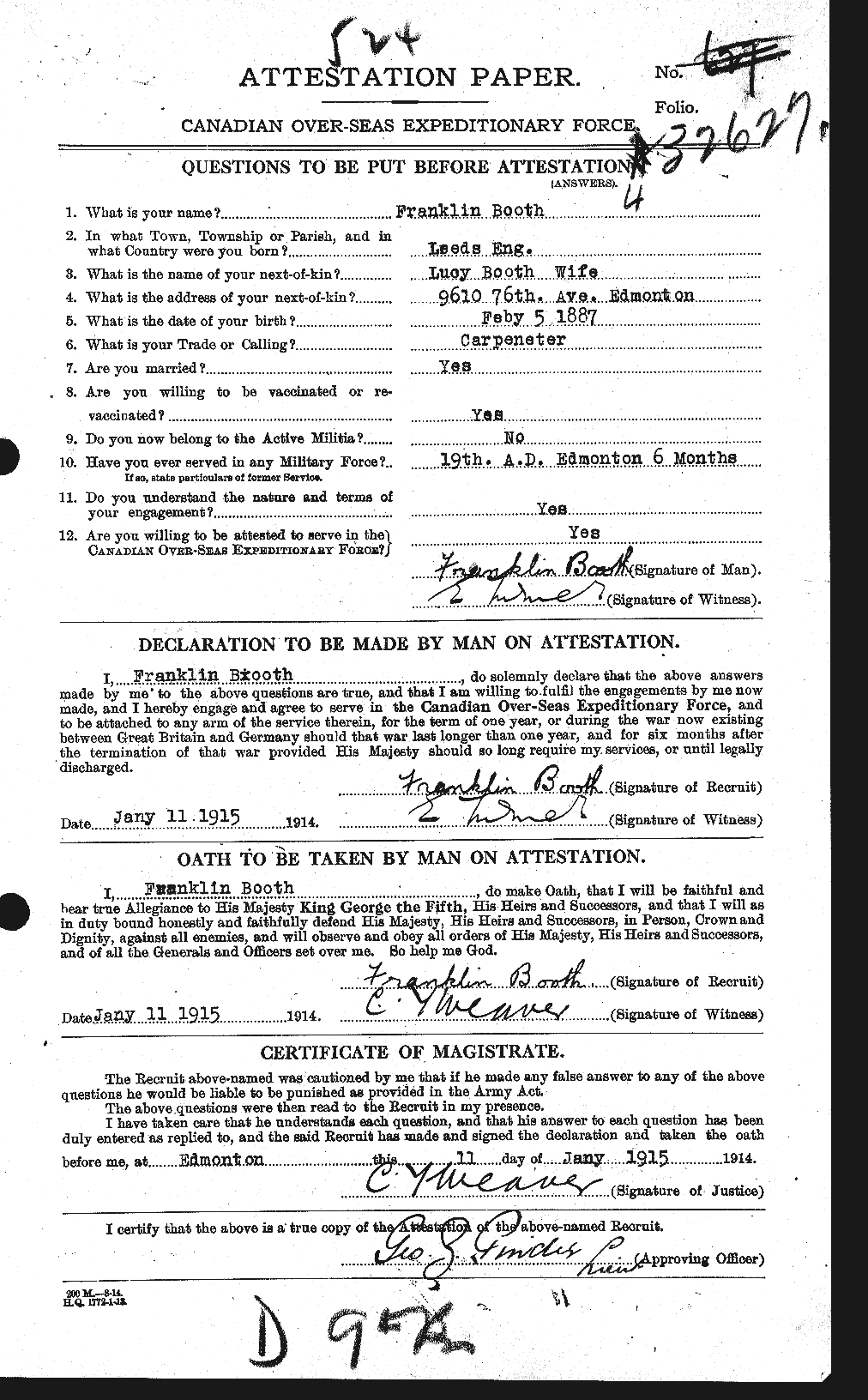 Personnel Records of the First World War - CEF 250842a