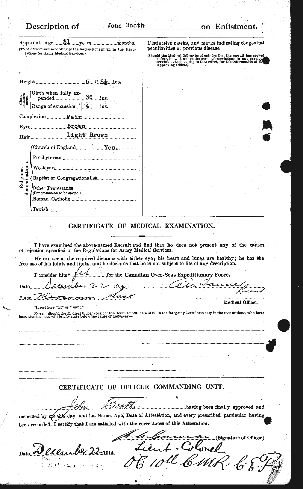 Personnel Records of the First World War - CEF 250920b