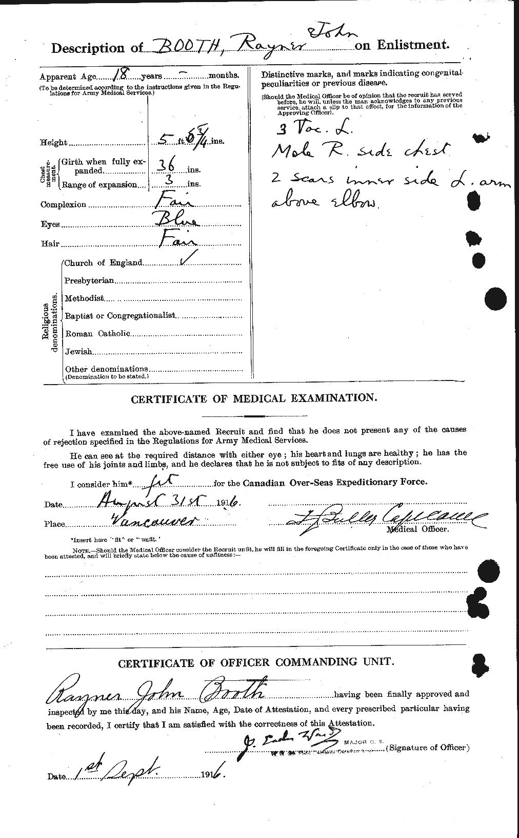 Personnel Records of the First World War - CEF 250965b