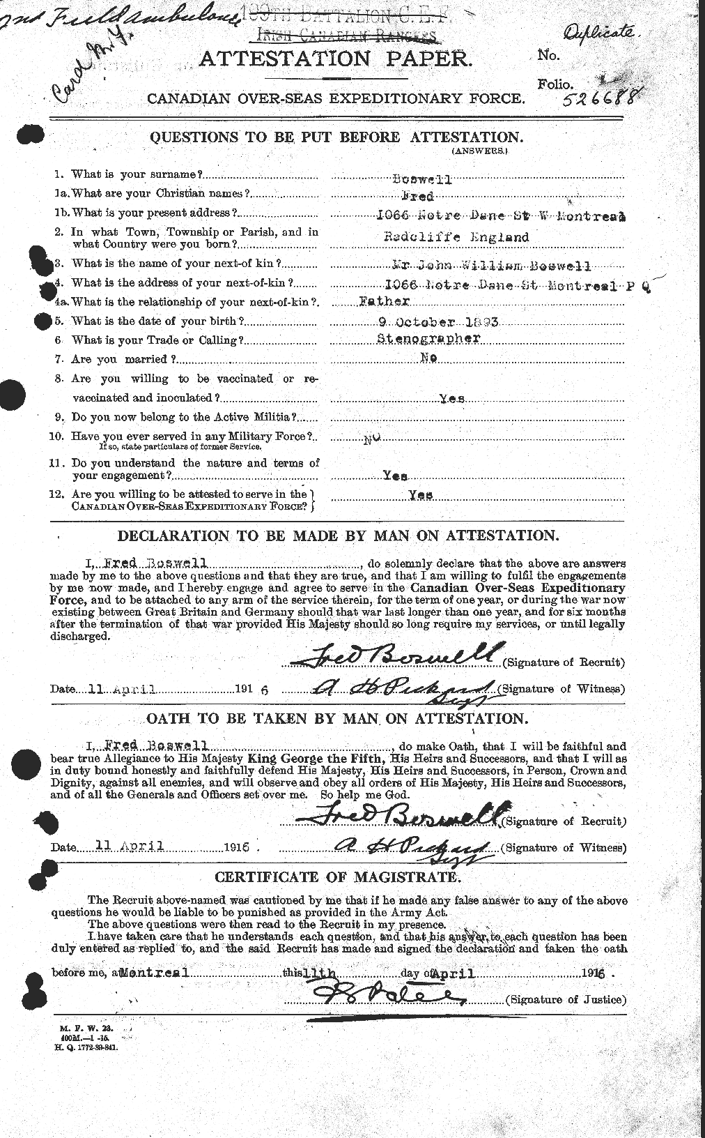 Personnel Records of the First World War - CEF 251924a