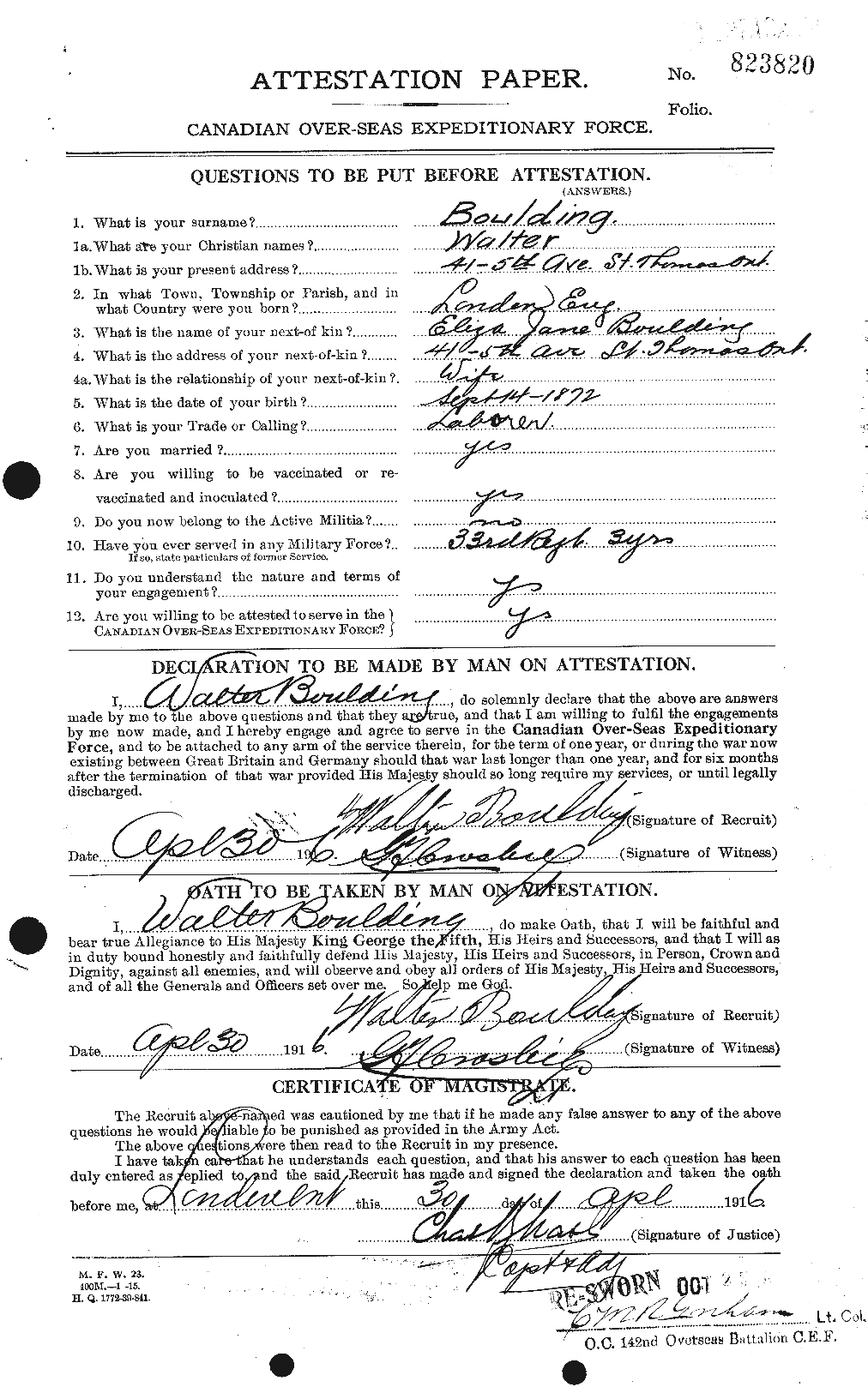 Personnel Records of the First World War - CEF 252906a
