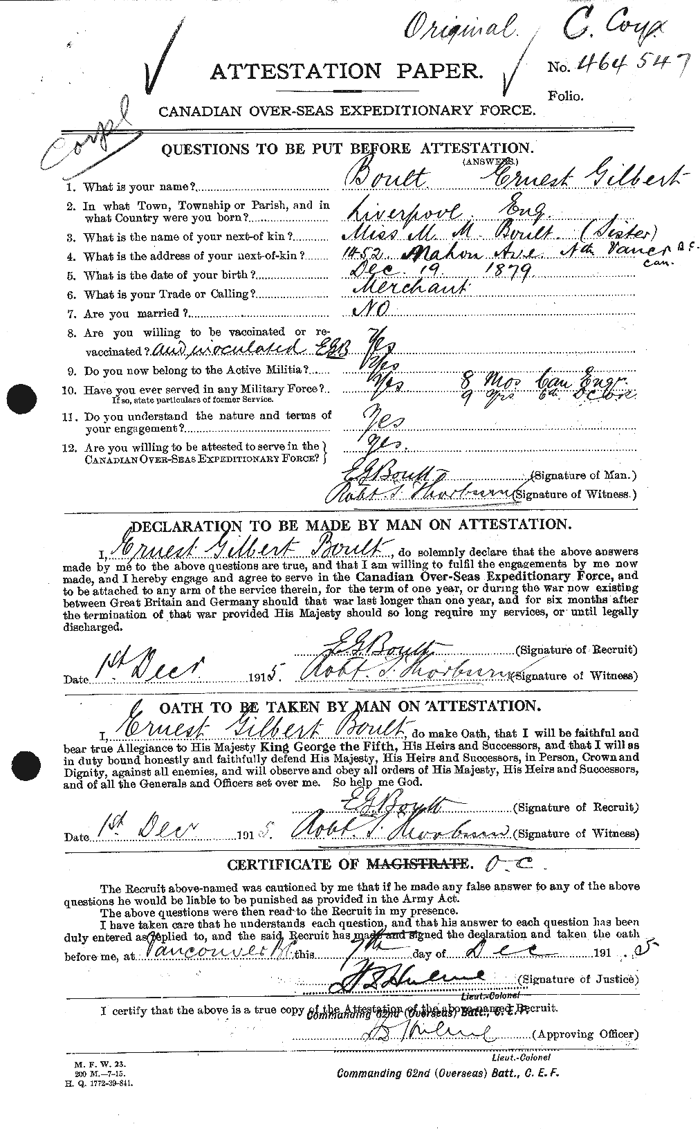 Personnel Records of the First World War - CEF 253013a