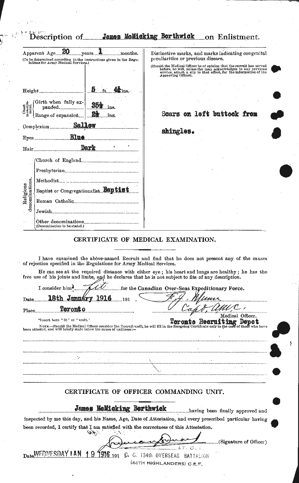 Dossiers du Personnel de la Première Guerre mondiale - CEC 253503b