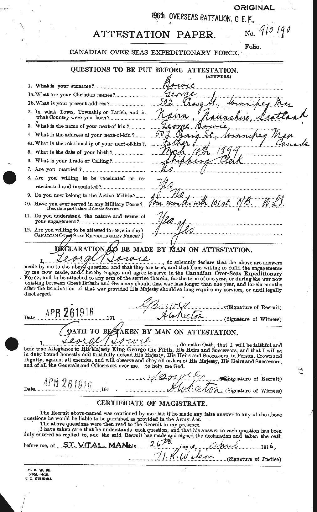 Personnel Records of the First World War - CEF 253711a