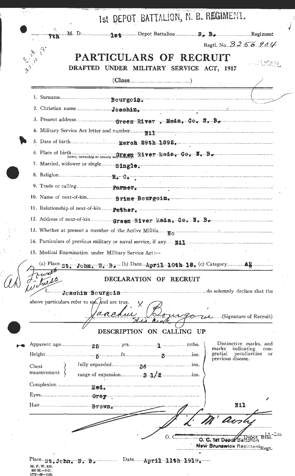 Personnel Records of the First World War - CEF 254010a