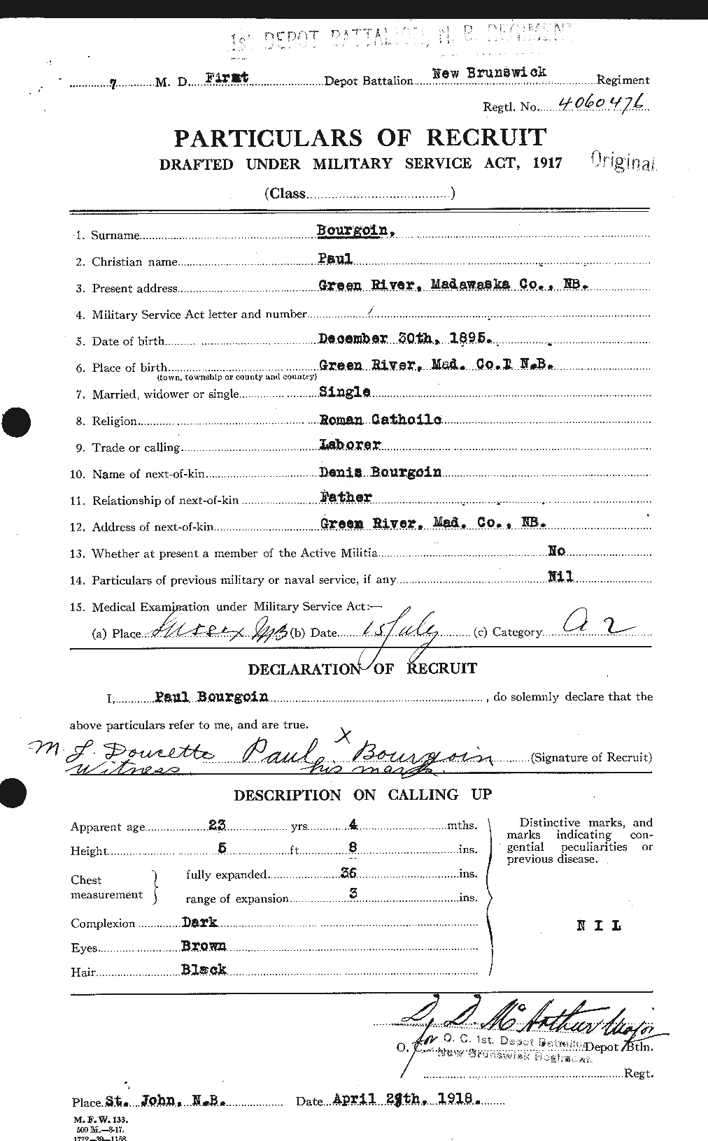 Personnel Records of the First World War - CEF 254022a