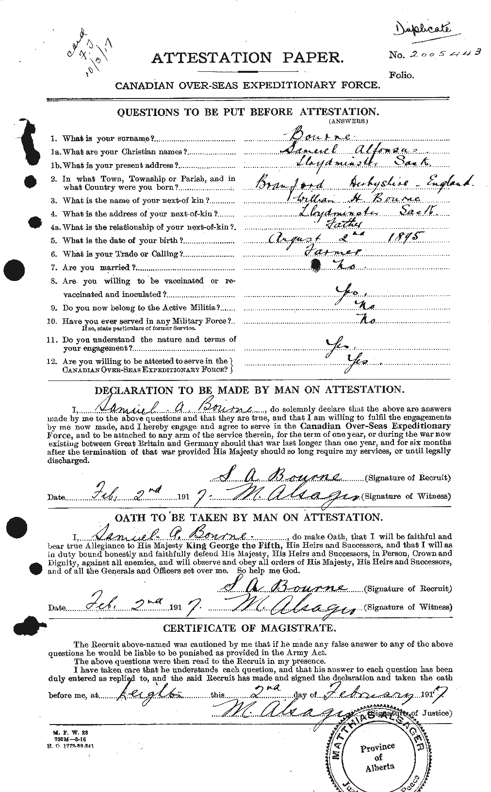 Personnel Records of the First World War - CEF 254147a
