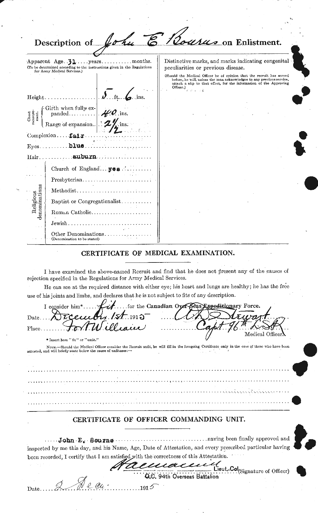 Personnel Records of the First World War - CEF 254174b