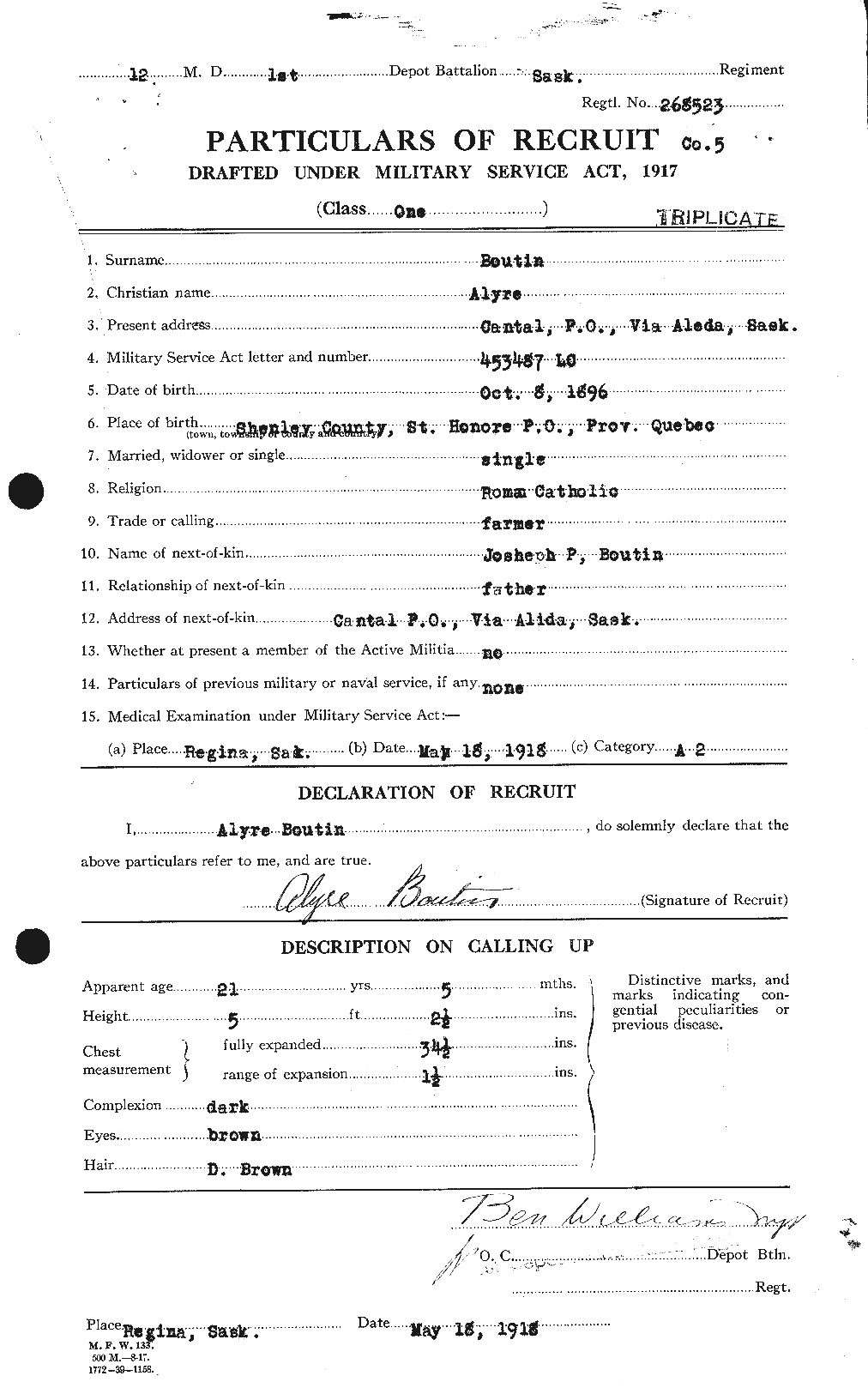Personnel Records of the First World War - CEF 254272a