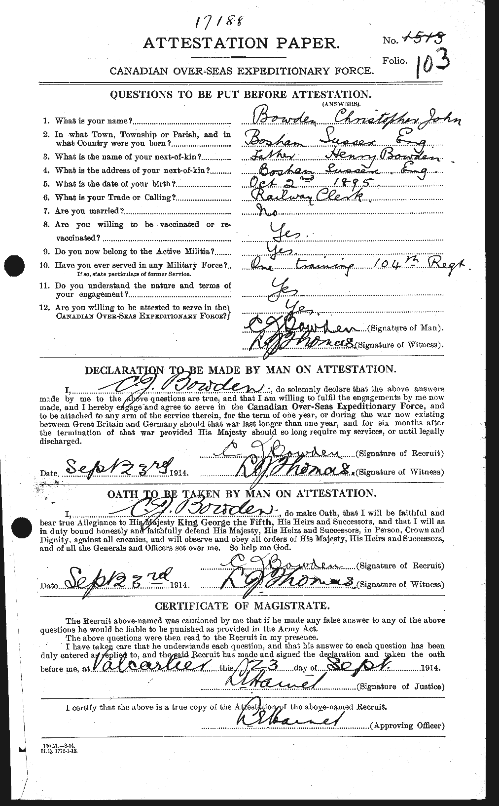 Personnel Records of the First World War - CEF 254549a