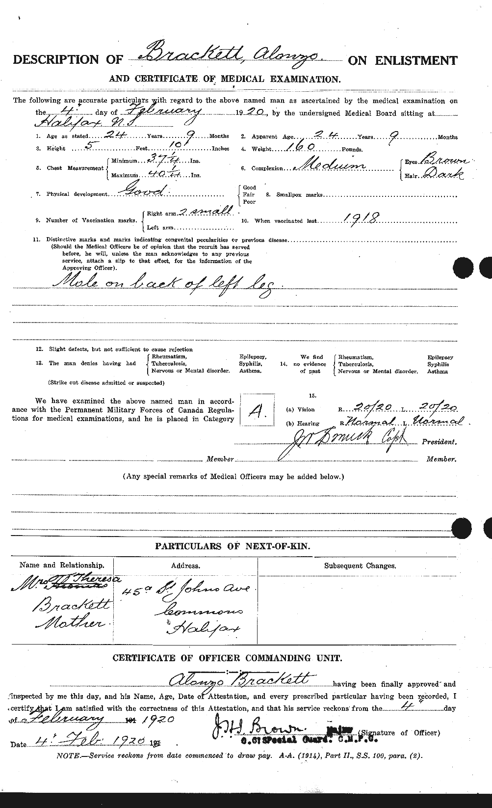 Personnel Records of the First World War - CEF 254727b