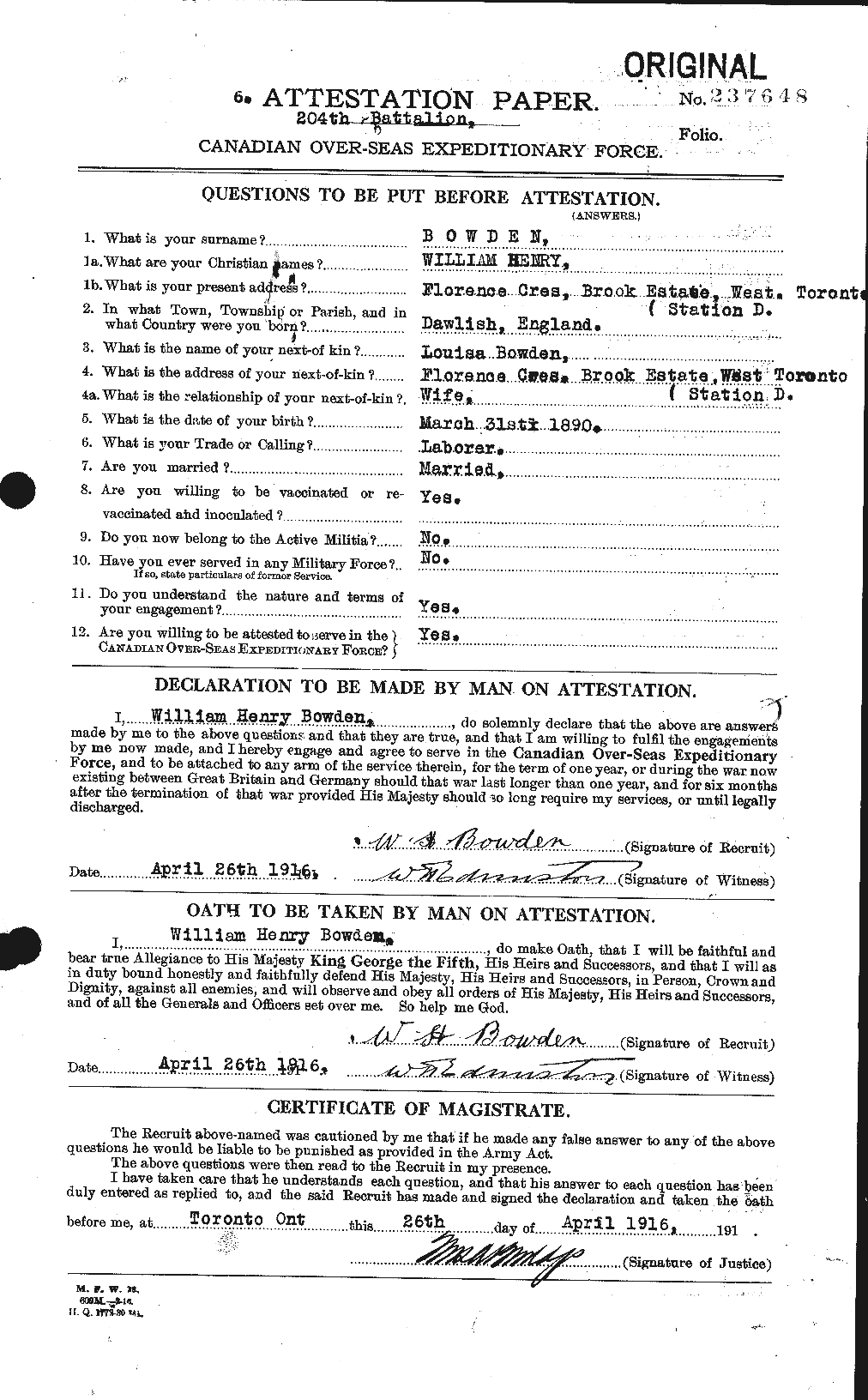 Personnel Records of the First World War - CEF 255300a