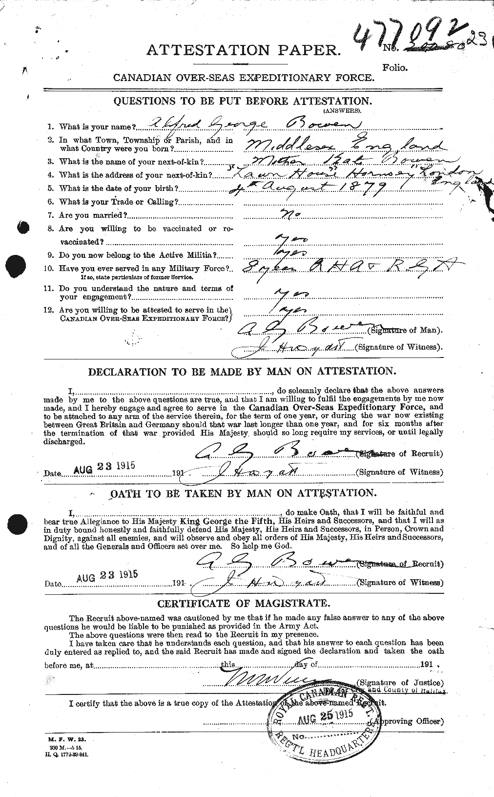 Personnel Records of the First World War - CEF 255347a