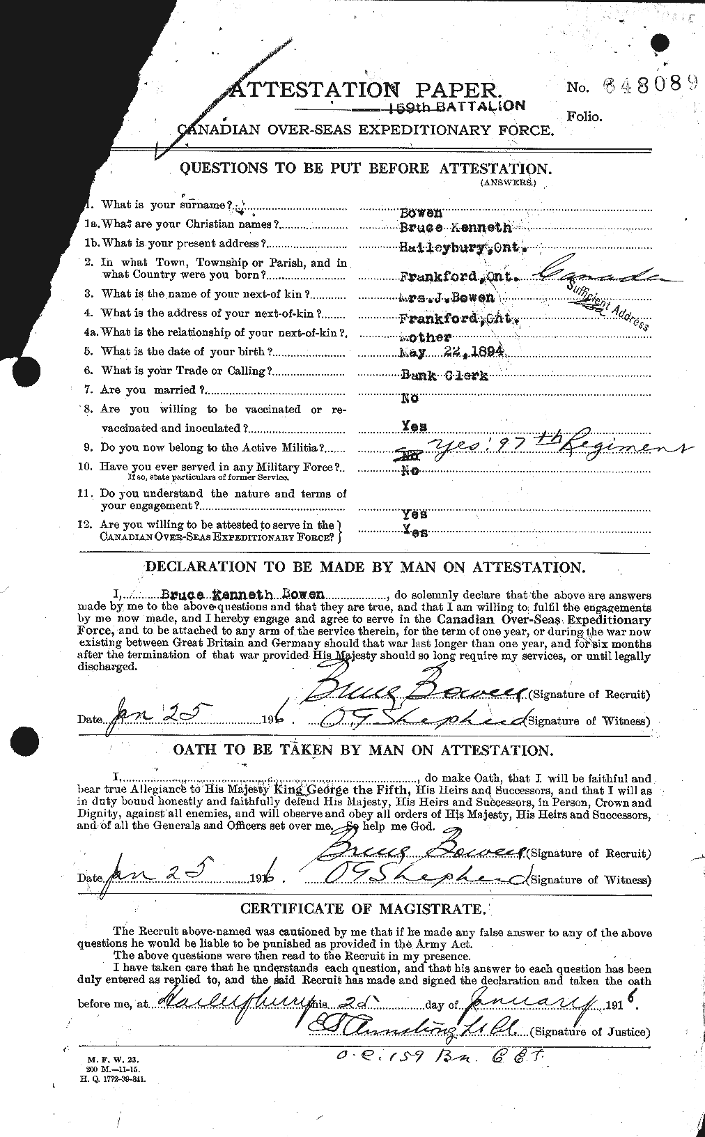 Personnel Records of the First World War - CEF 255359a