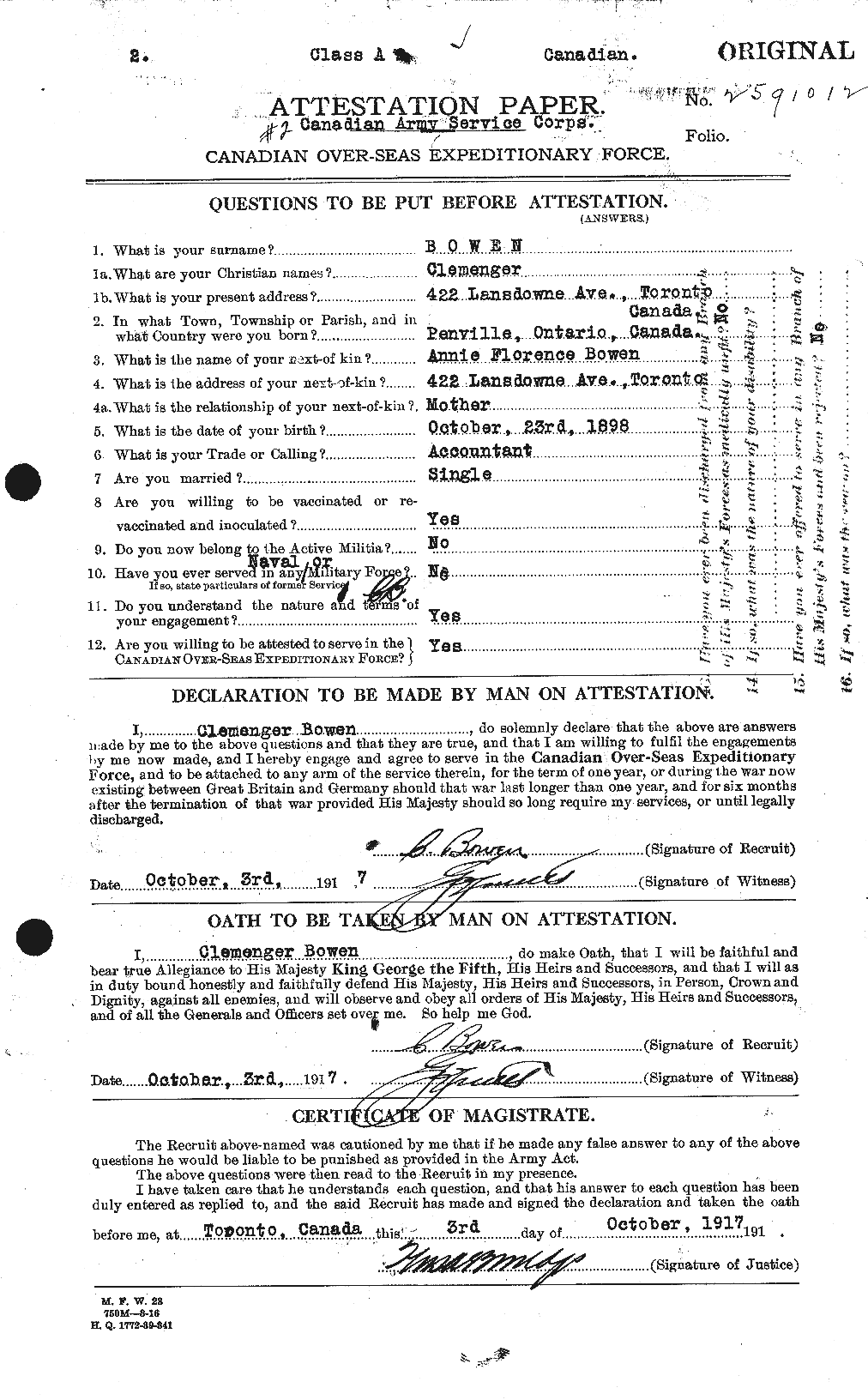 Personnel Records of the First World War - CEF 255369a