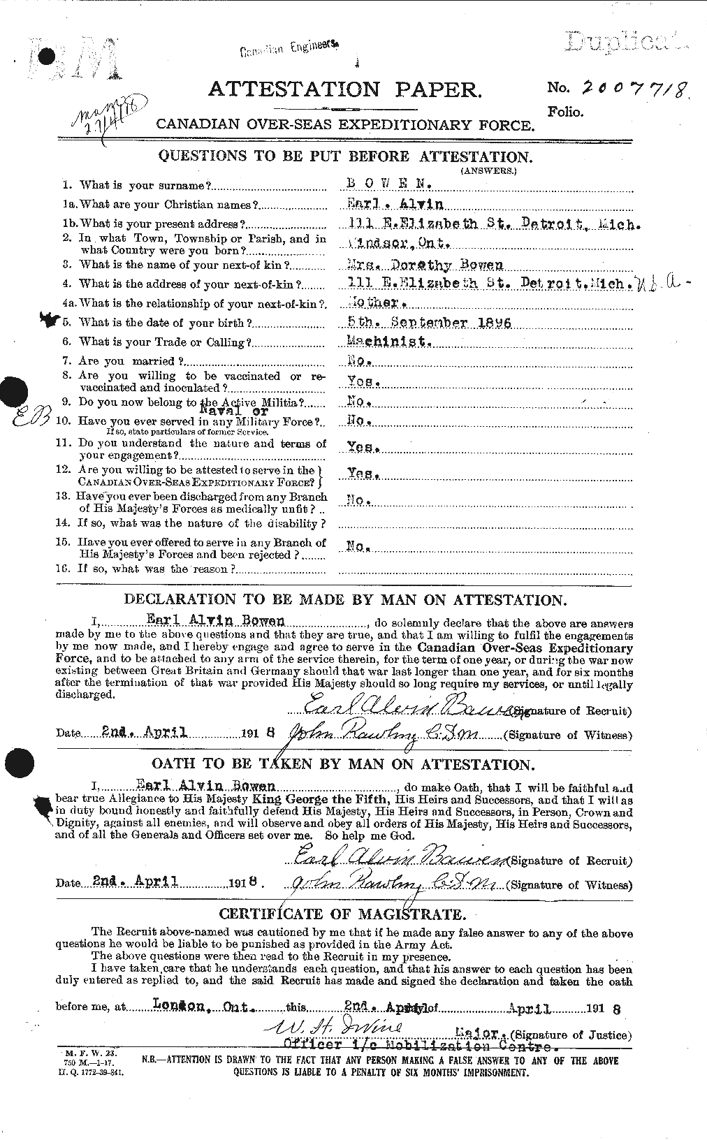 Personnel Records of the First World War - CEF 255377a