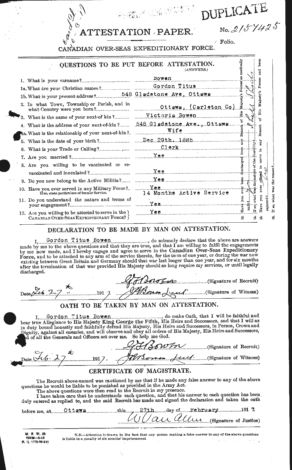 Personnel Records of the First World War - CEF 255406a