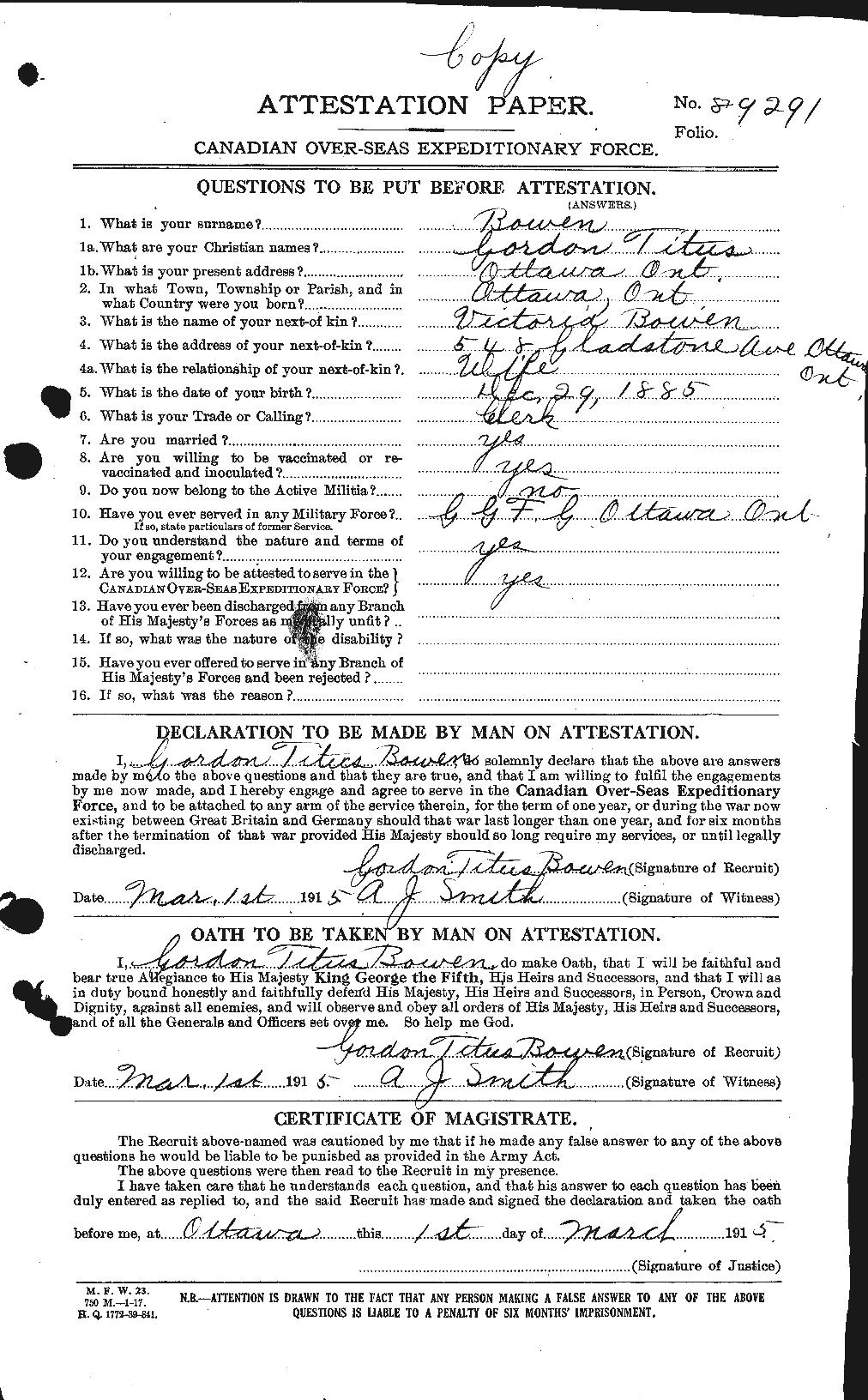 Personnel Records of the First World War - CEF 255408a