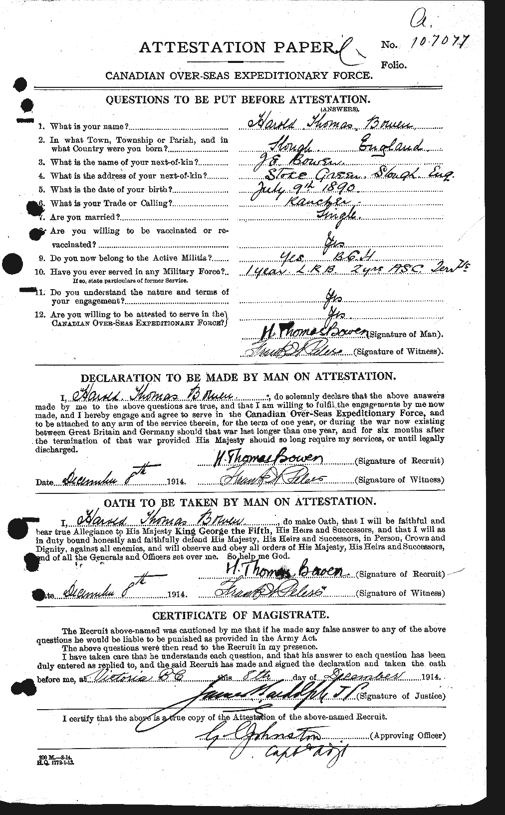 Personnel Records of the First World War - CEF 255411a