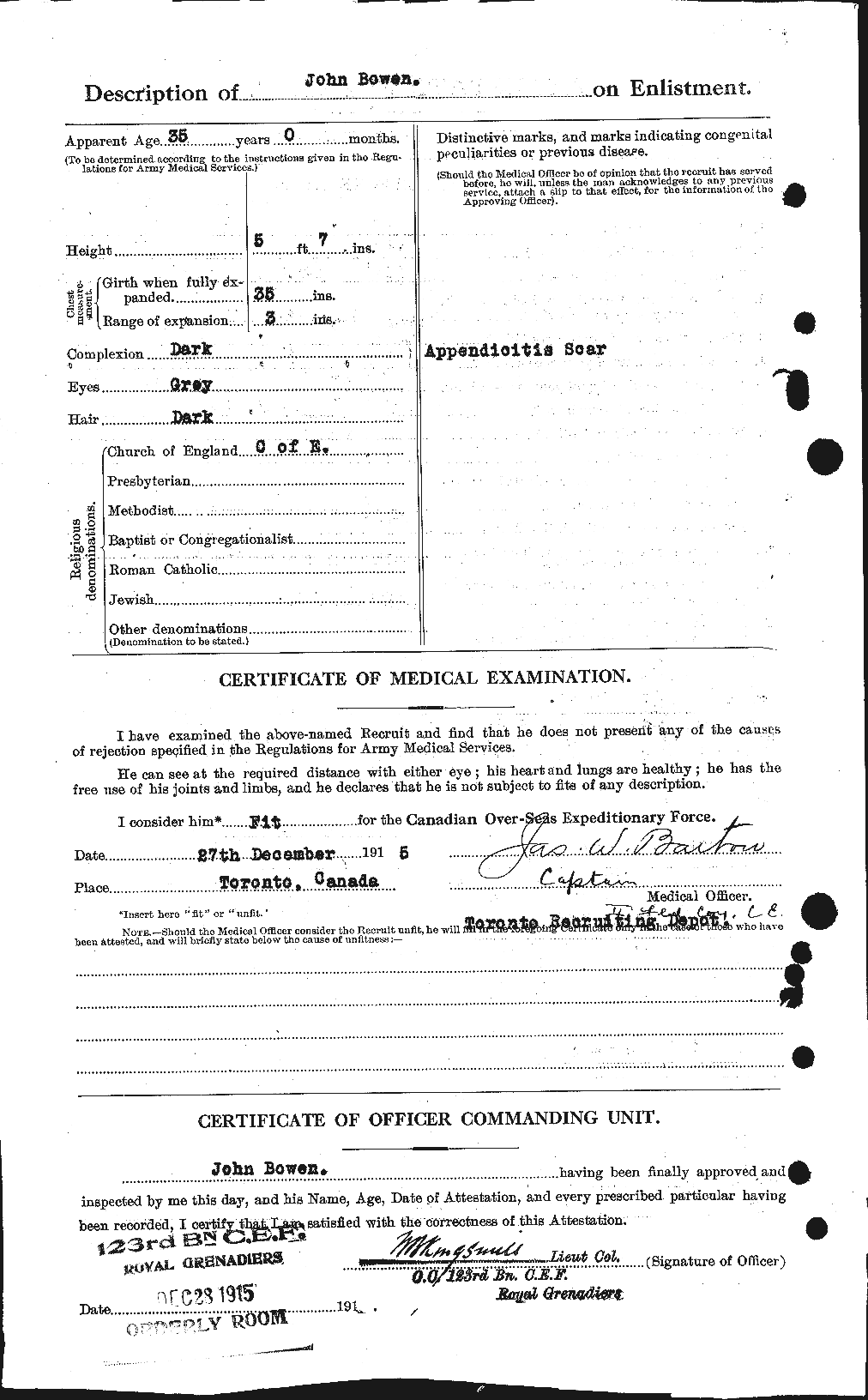 Personnel Records of the First World War - CEF 255433b