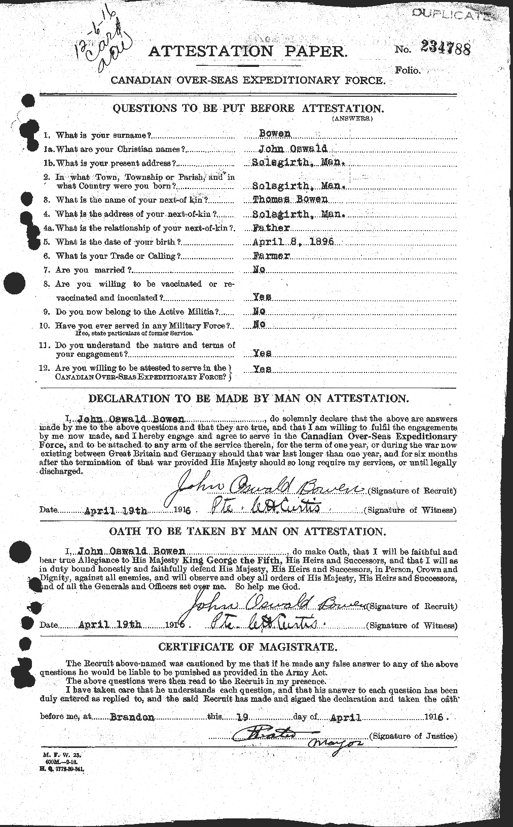 Personnel Records of the First World War - CEF 255443a