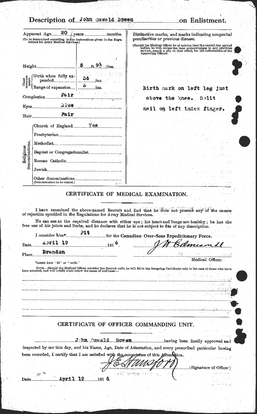 Personnel Records of the First World War - CEF 255443b