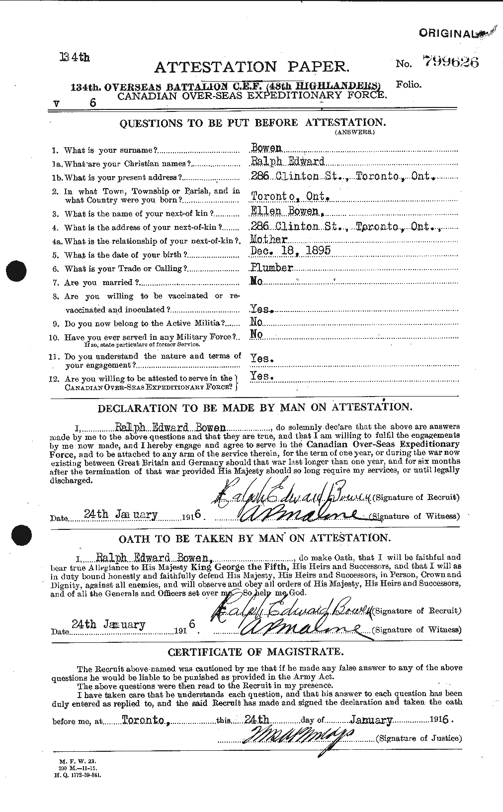 Personnel Records of the First World War - CEF 255457a