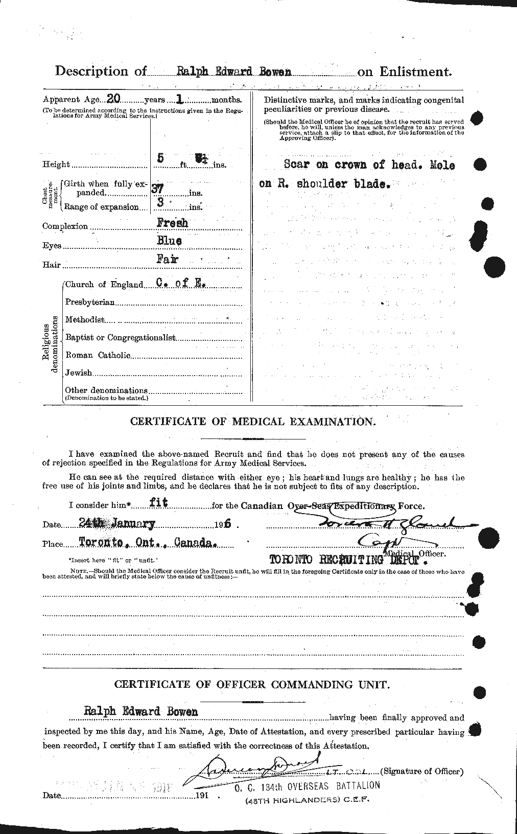 Personnel Records of the First World War - CEF 255458b