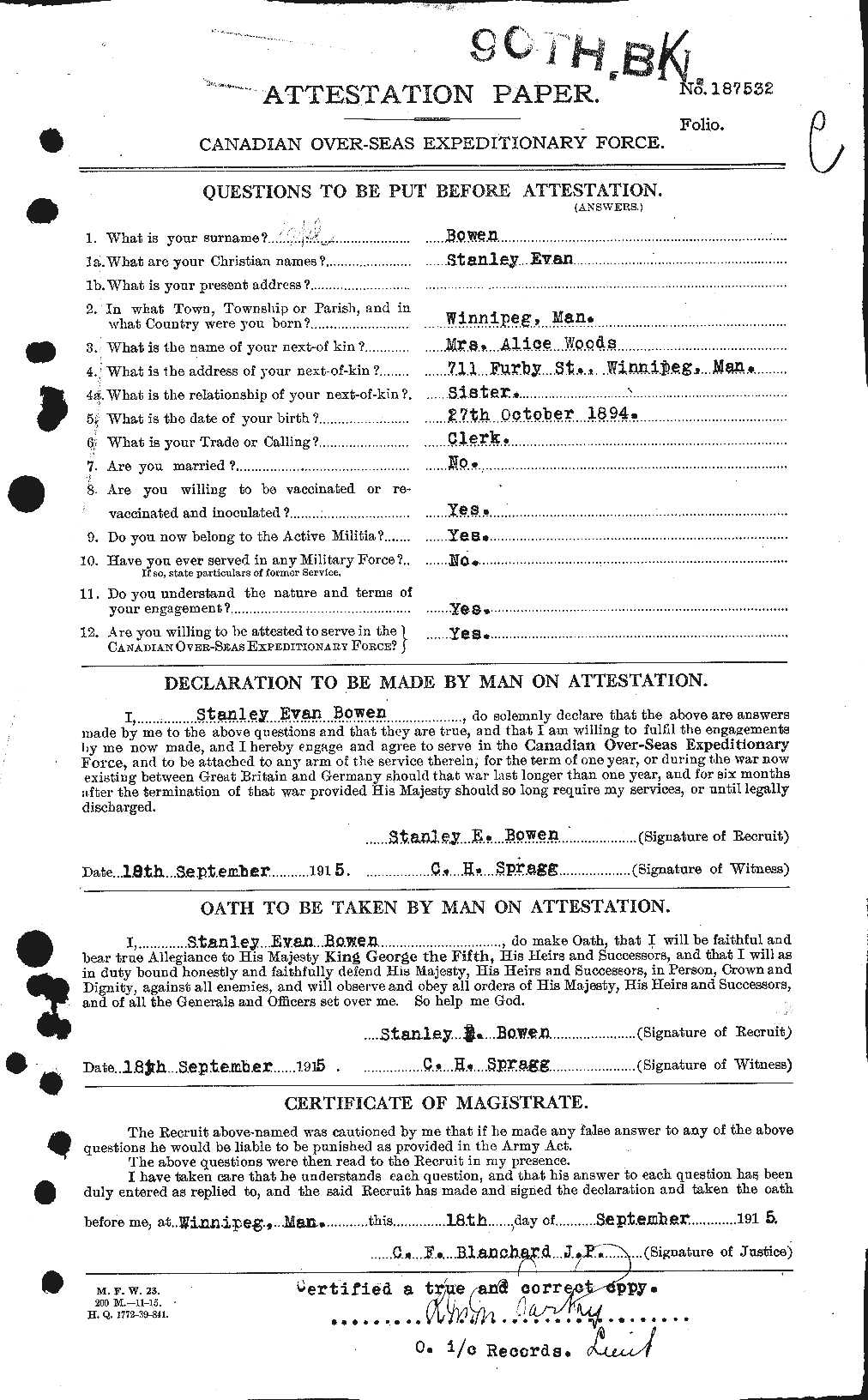 Personnel Records of the First World War - CEF 255469a