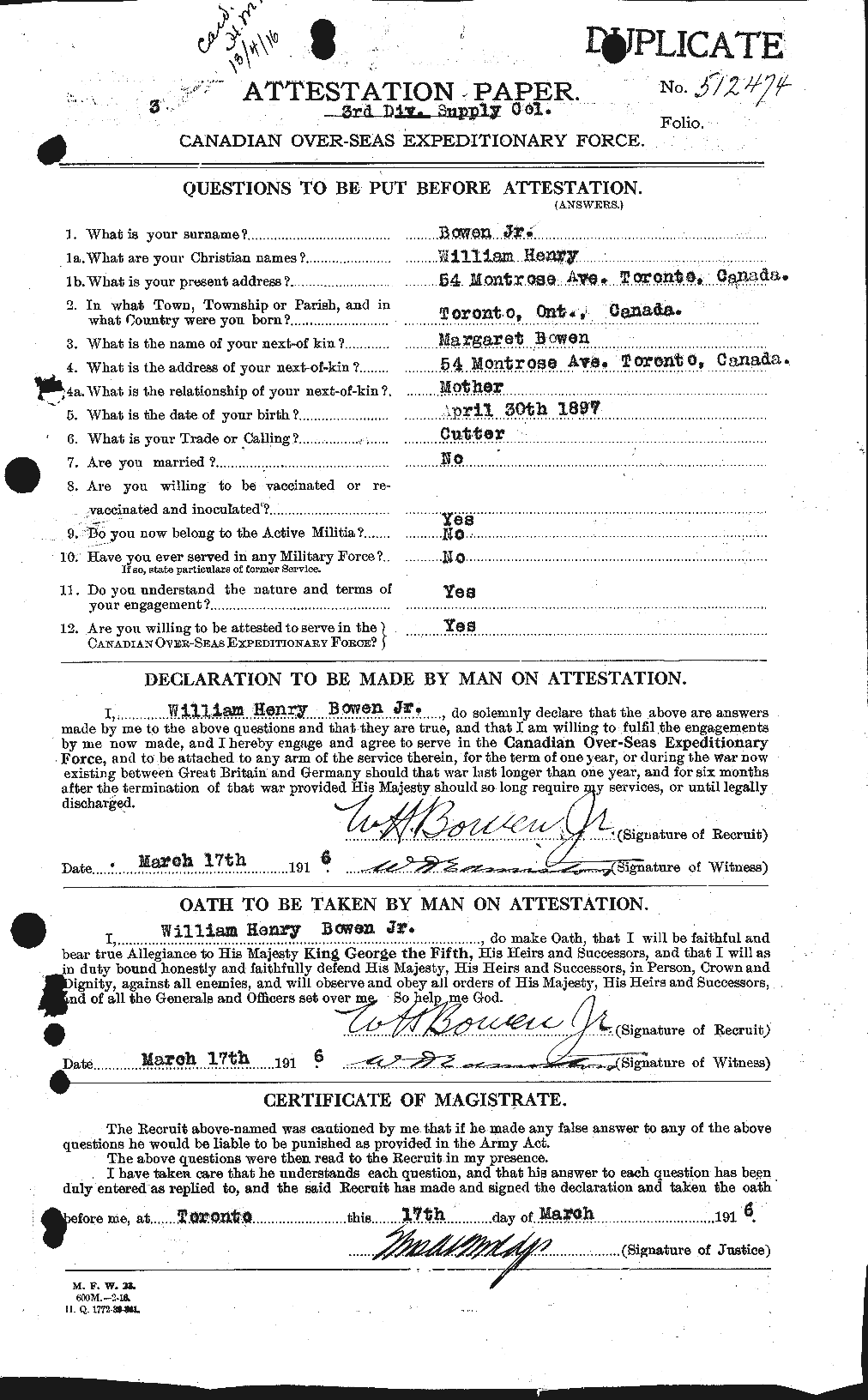 Personnel Records of the First World War - CEF 255488a