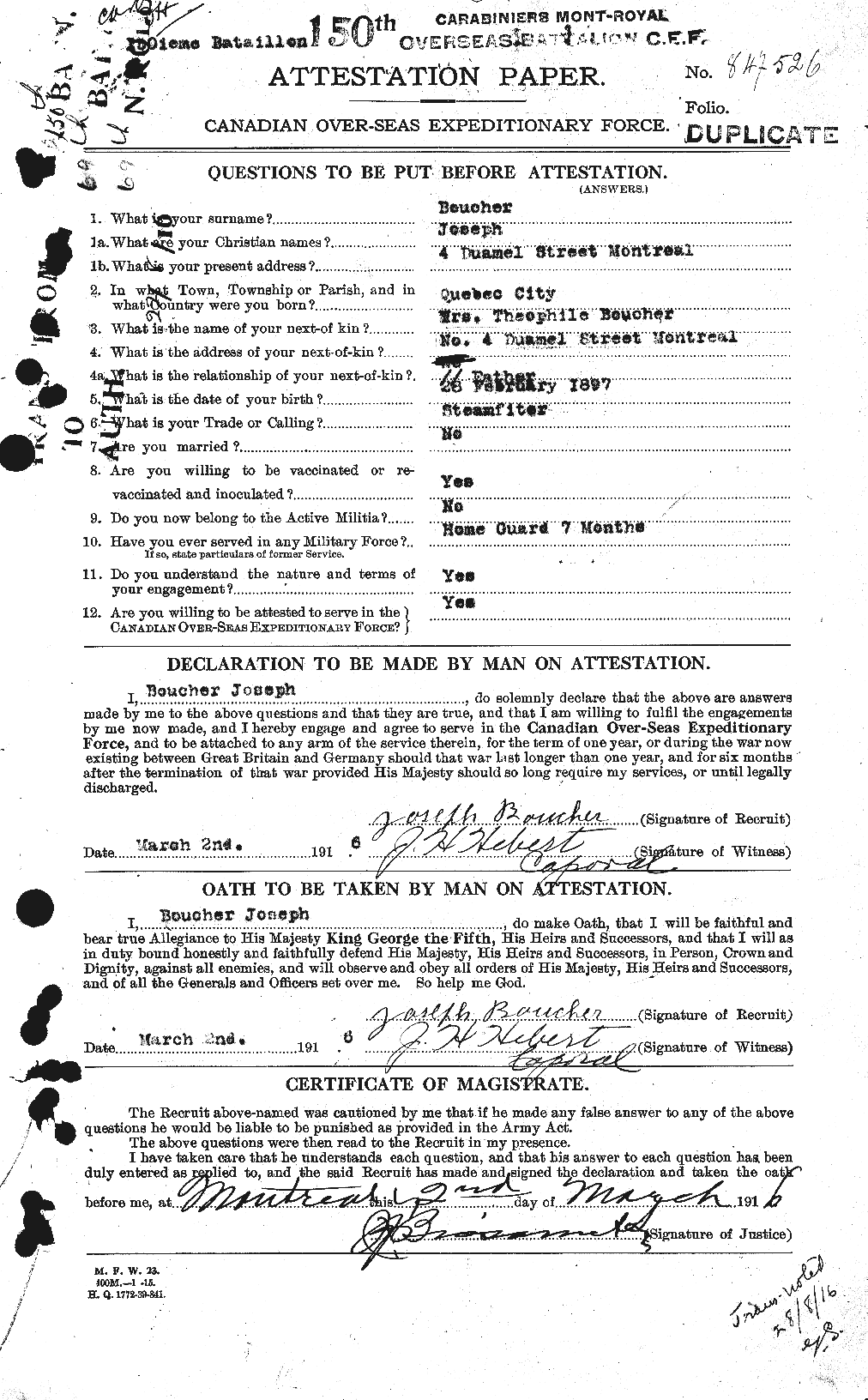 Personnel Records of the First World War - CEF 255509a