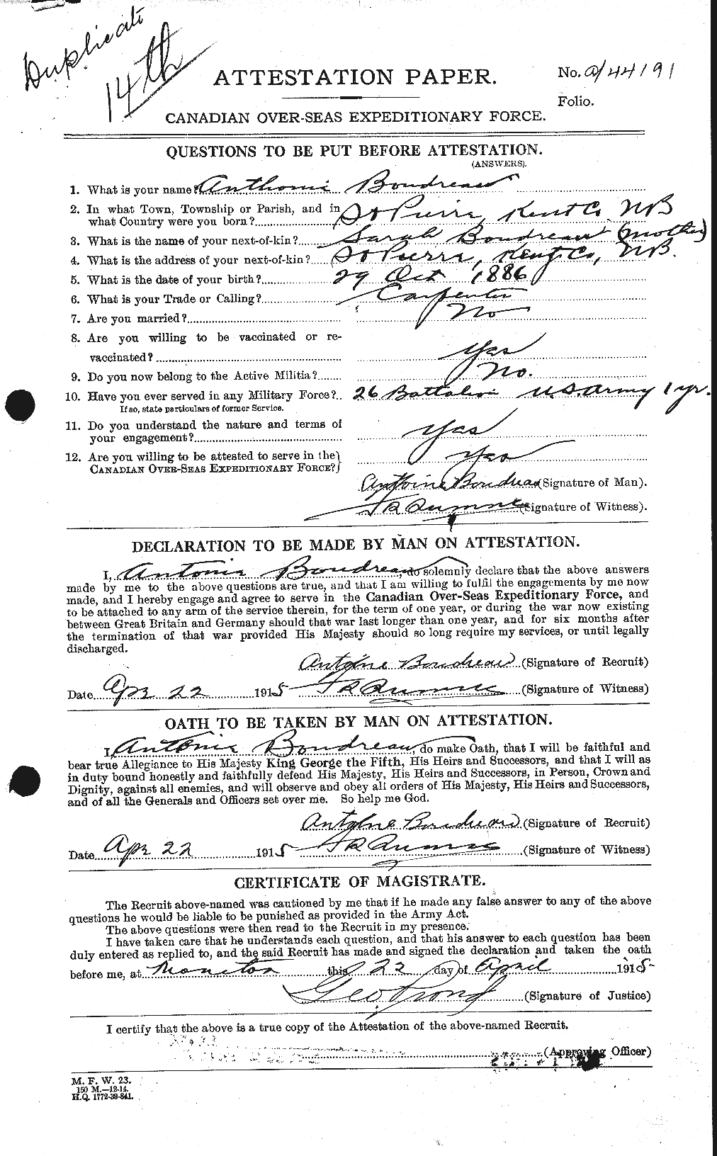 Personnel Records of the First World War - CEF 255670a