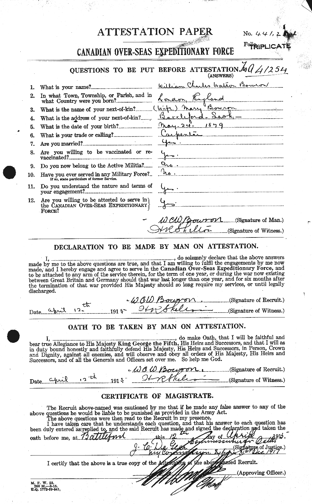 Personnel Records of the First World War - CEF 256242a