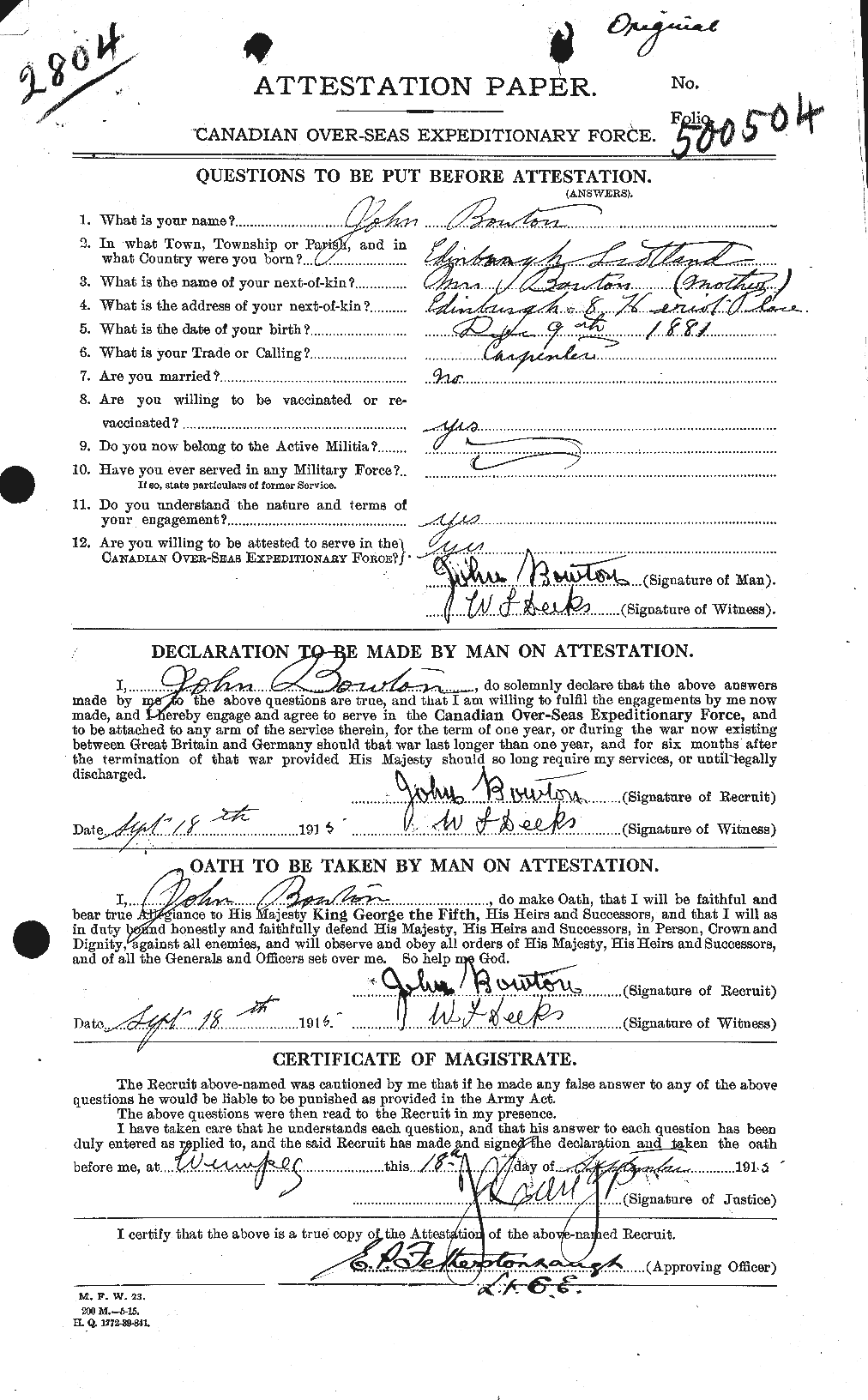 Personnel Records of the First World War - CEF 256293a