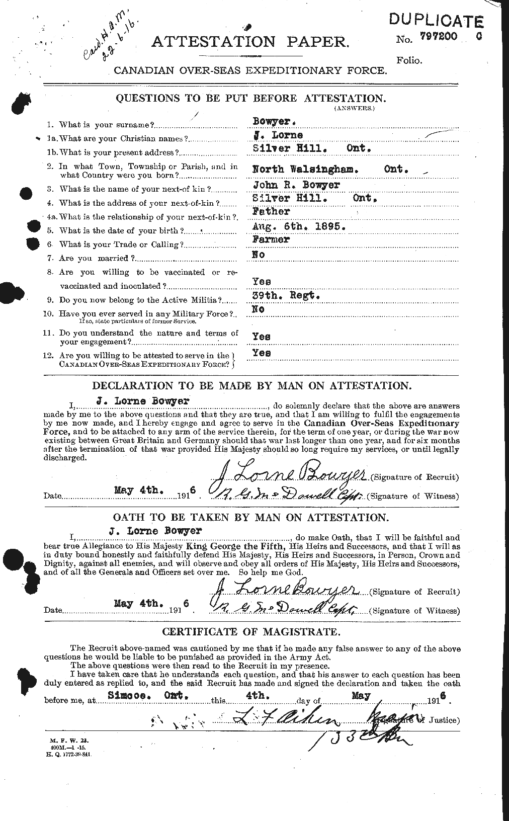 Personnel Records of the First World War - CEF 256313a