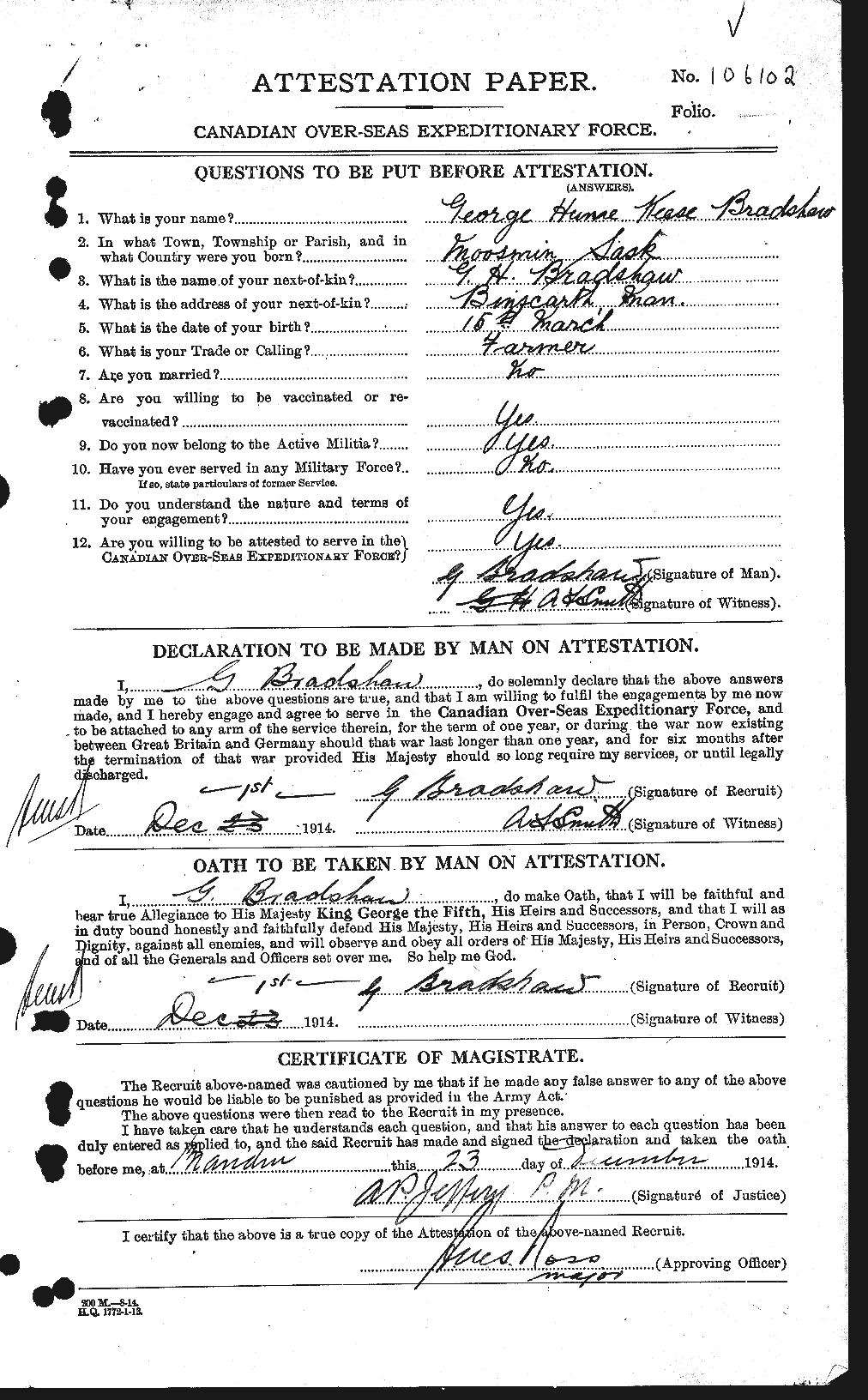 Personnel Records of the First World War - CEF 256626a