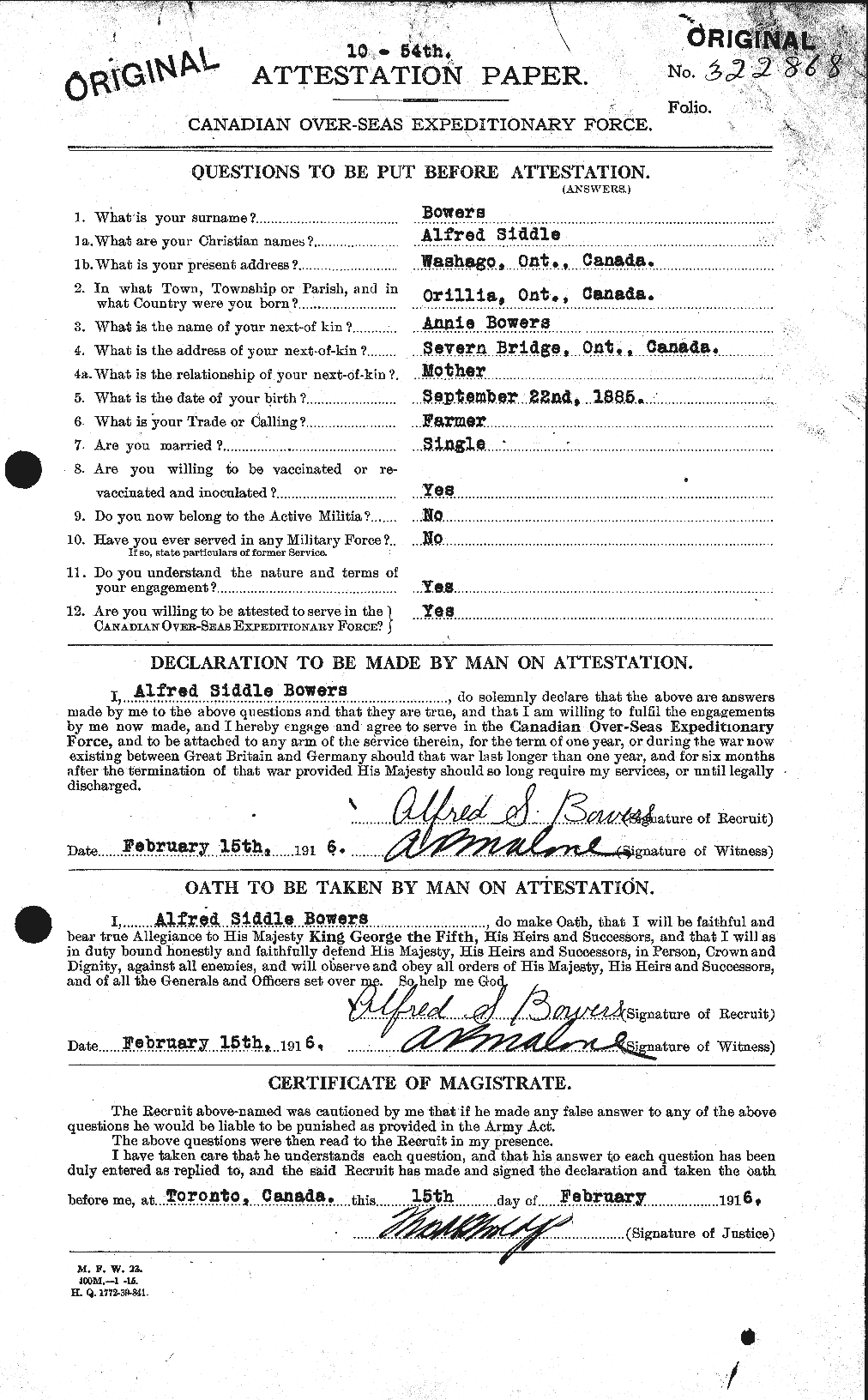 Personnel Records of the First World War - CEF 256815a