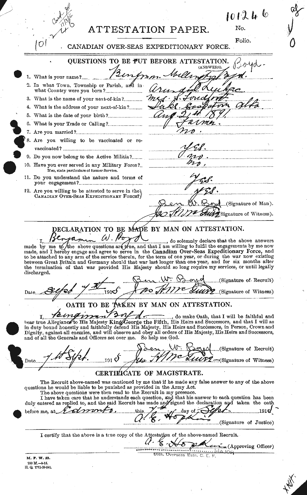 Personnel Records of the First World War - CEF 256905a