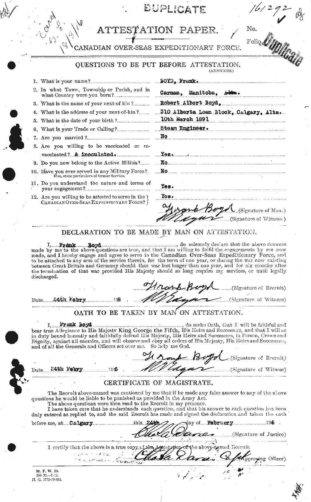 Personnel Records of the First World War - CEF 256973a