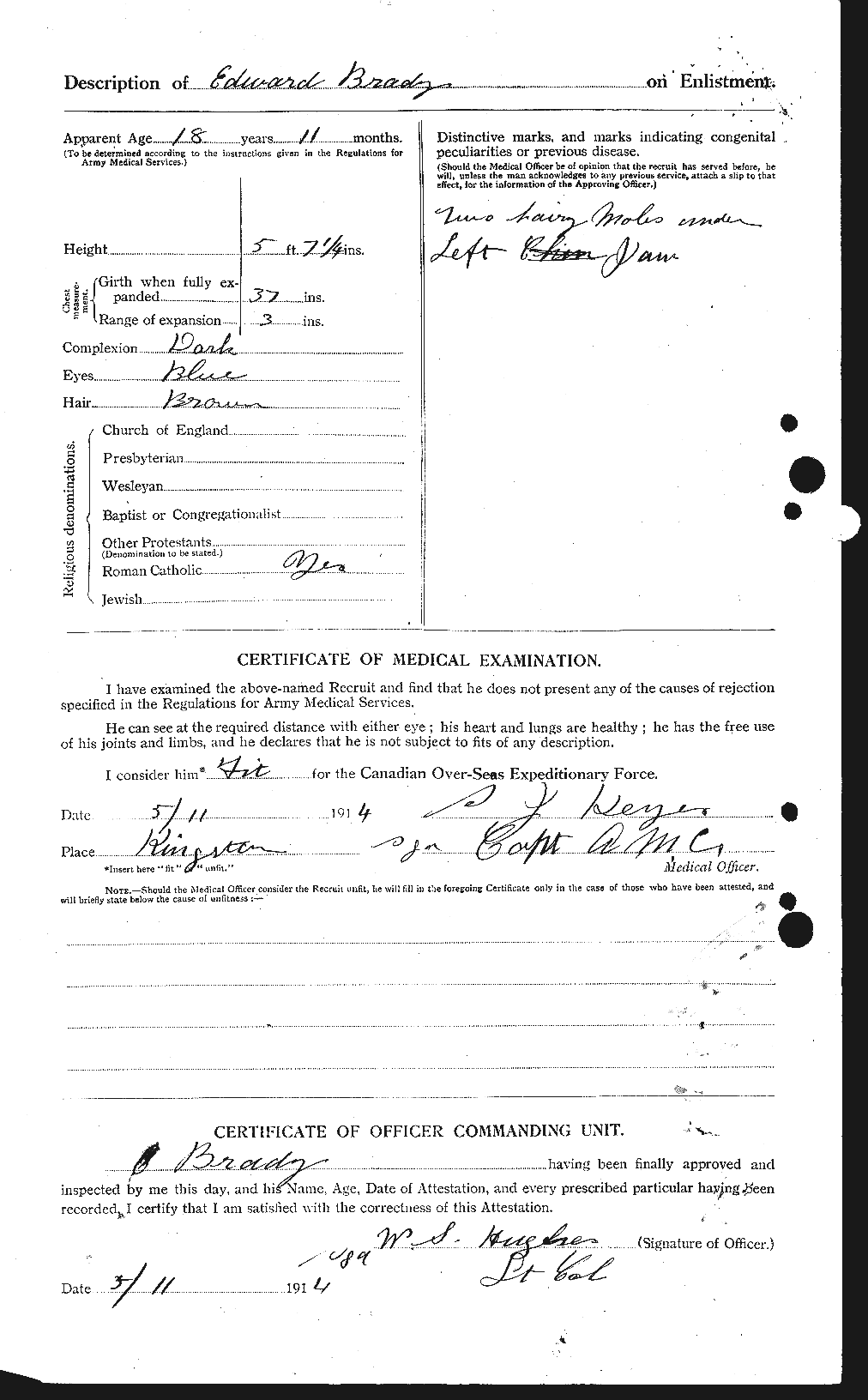 Dossiers du Personnel de la Première Guerre mondiale - CEC 257256b