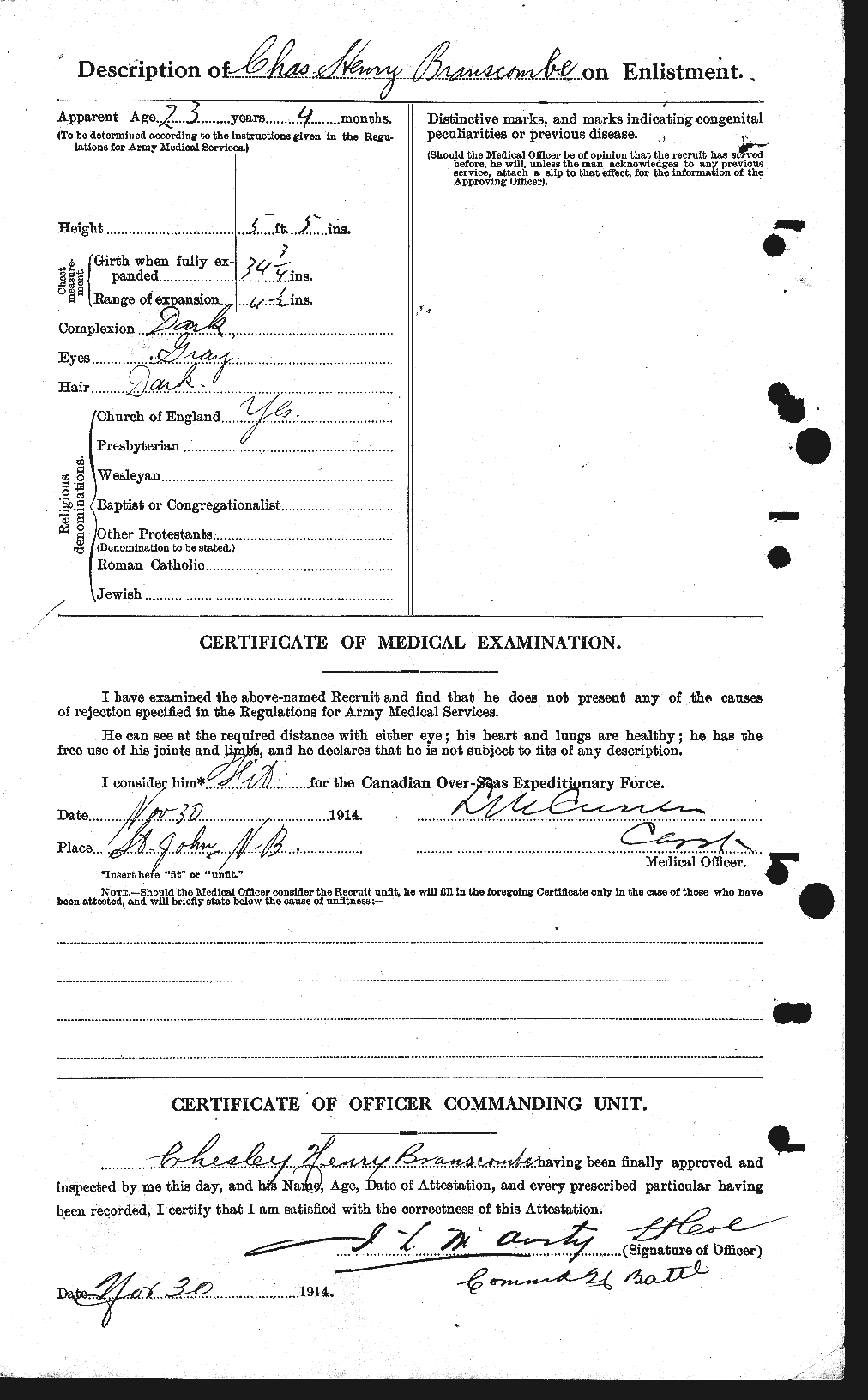 Personnel Records of the First World War - CEF 257794b