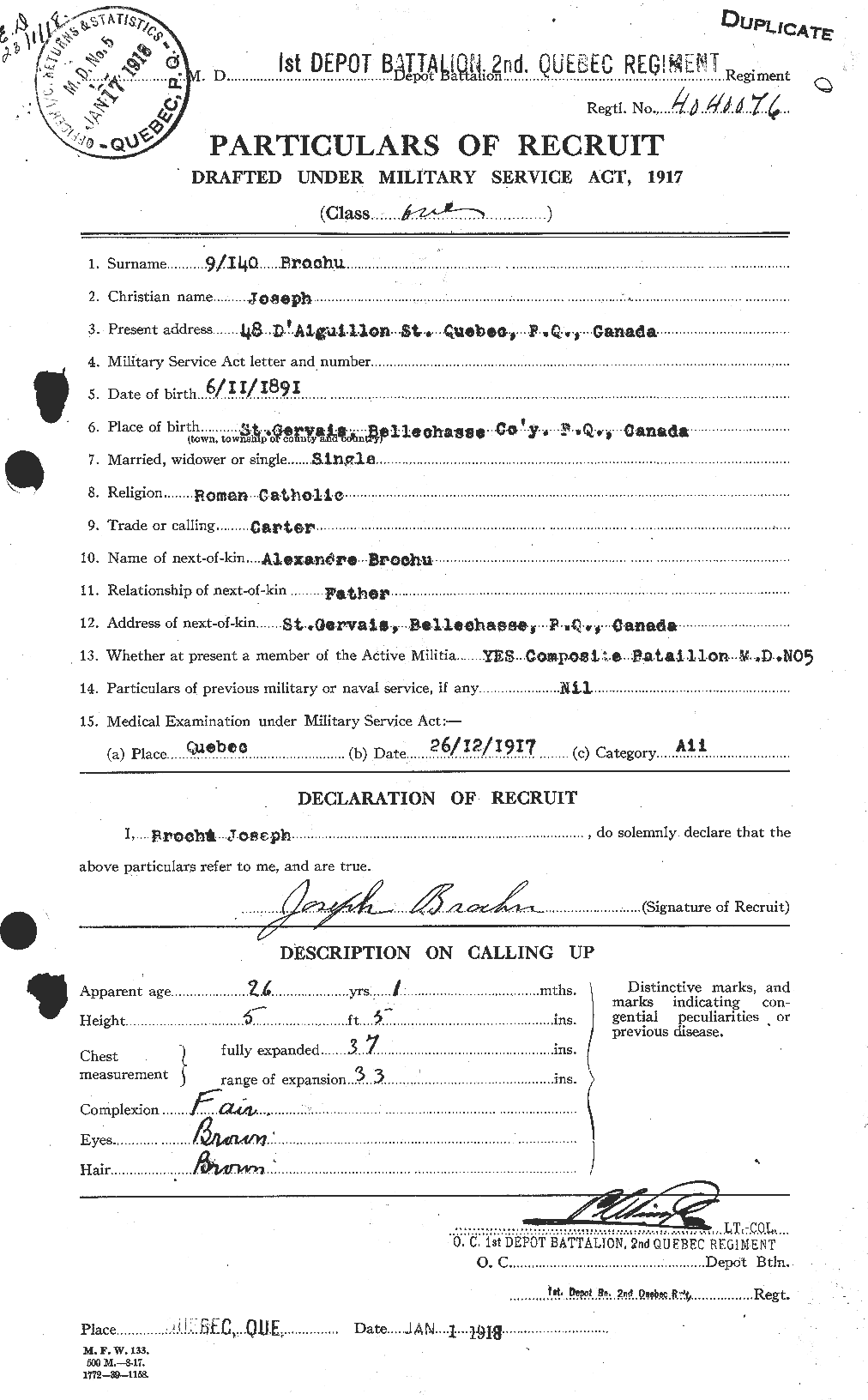 Personnel Records of the First World War - CEF 258155a