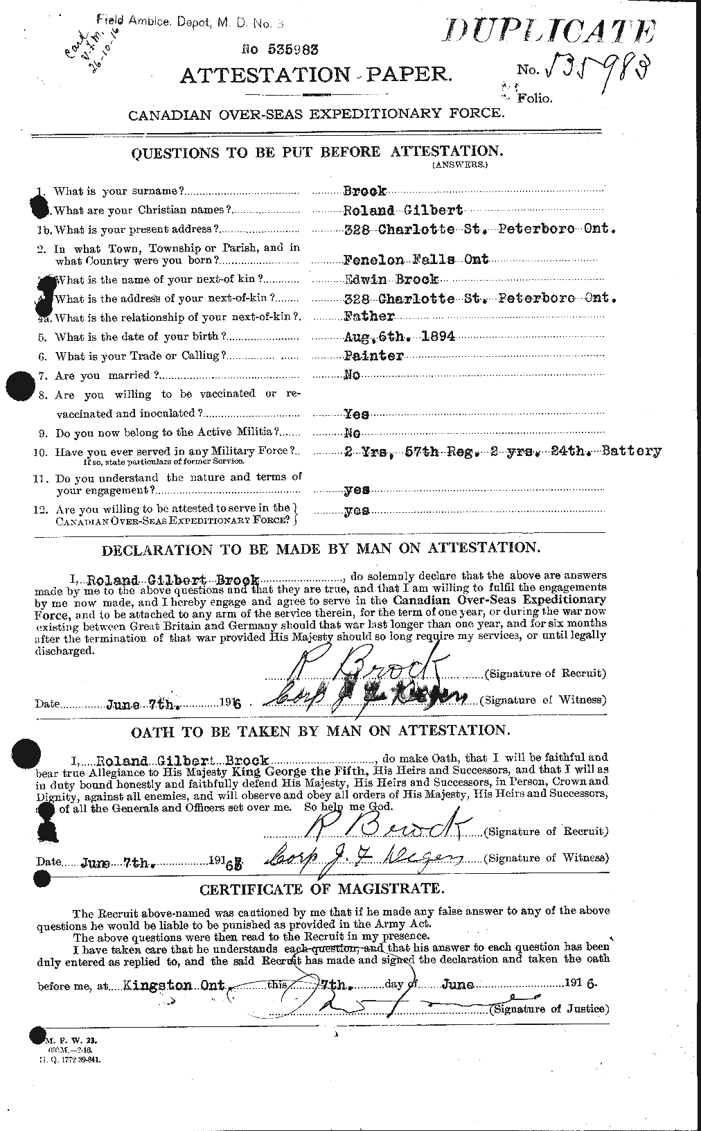 Personnel Records of the First World War - CEF 258236a