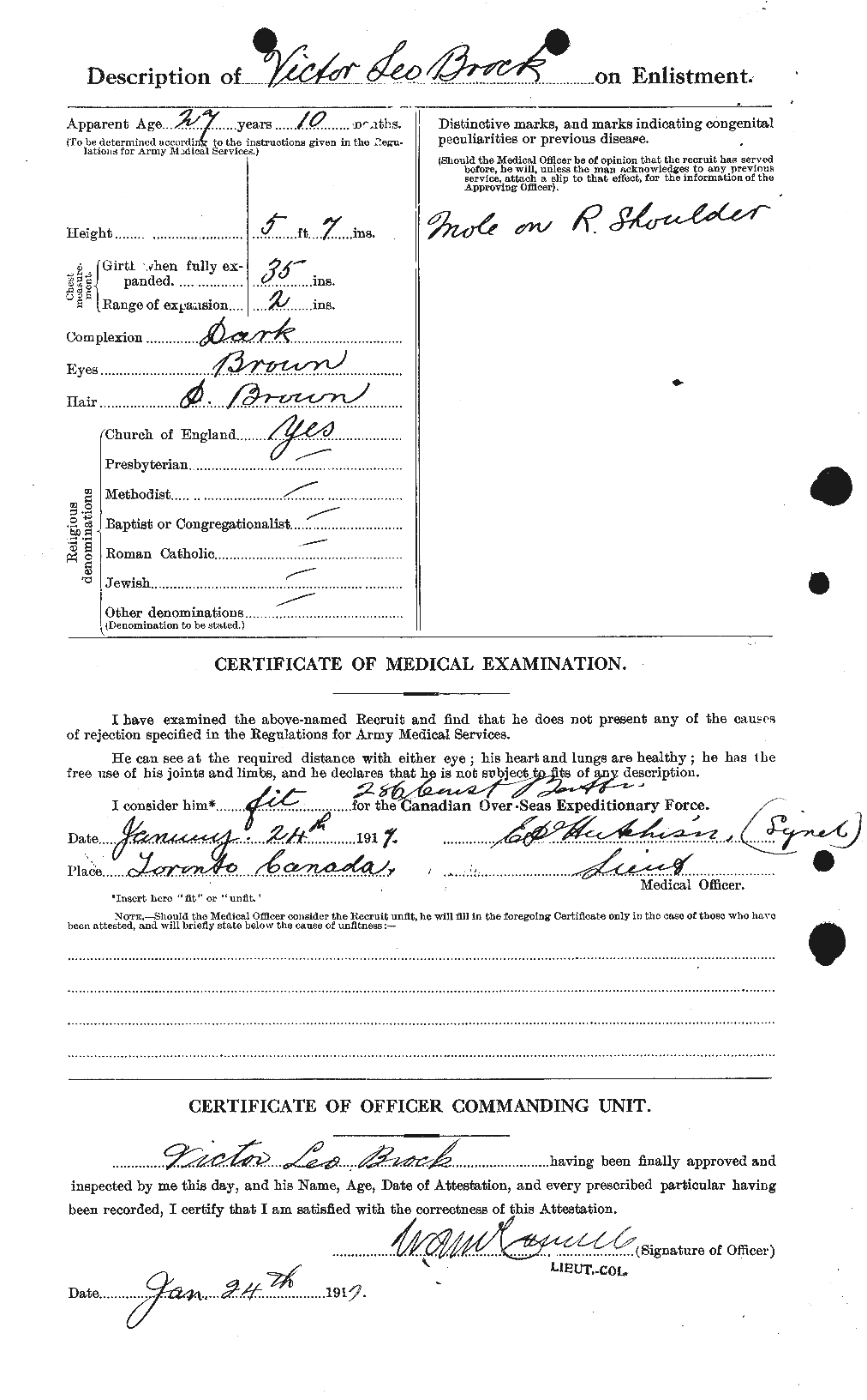 Personnel Records of the First World War - CEF 258244b