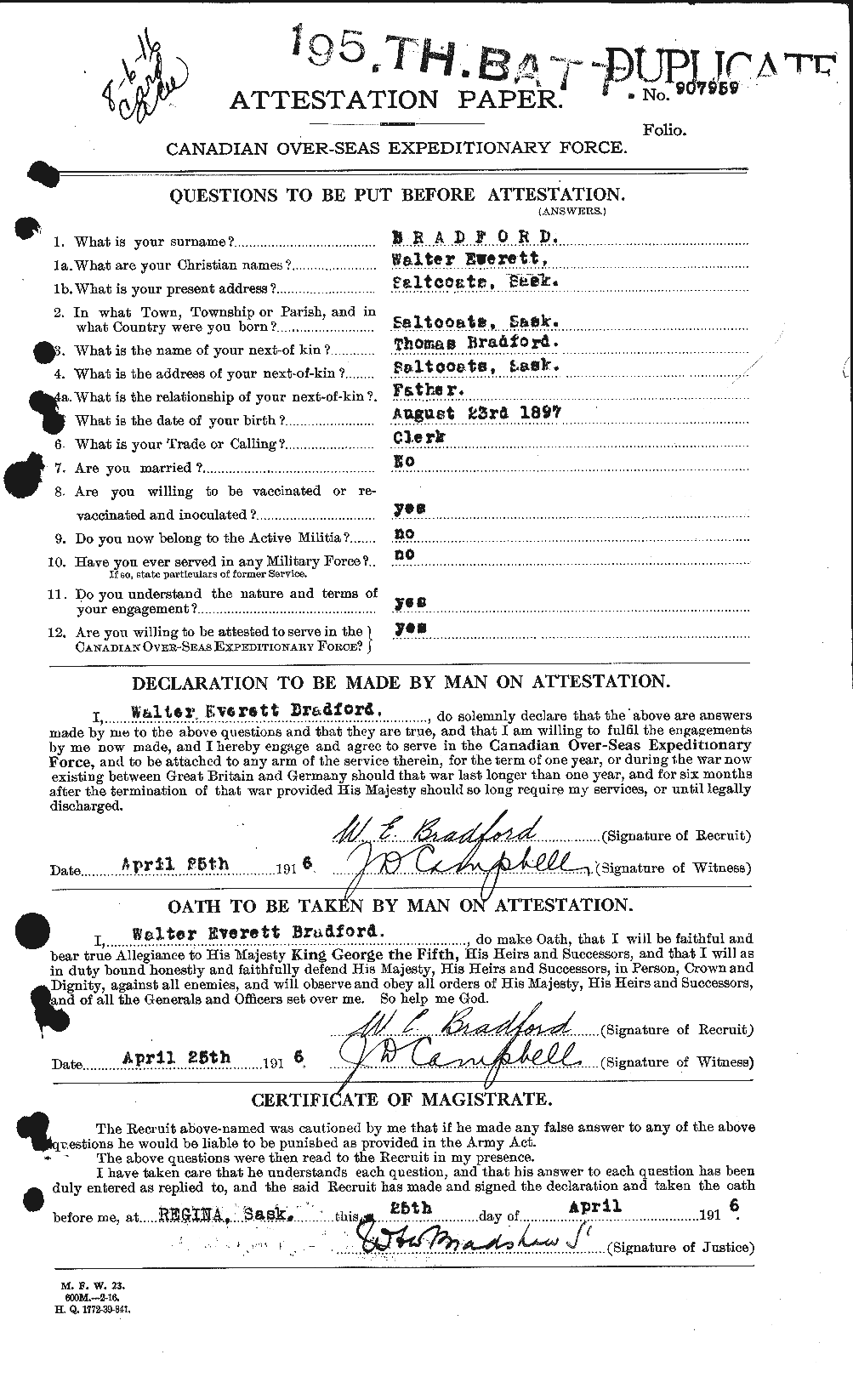 Personnel Records of the First World War - CEF 258680a