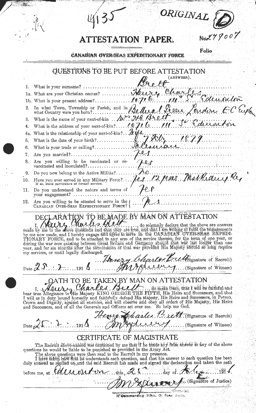 Personnel Records of the First World War - CEF 258832a