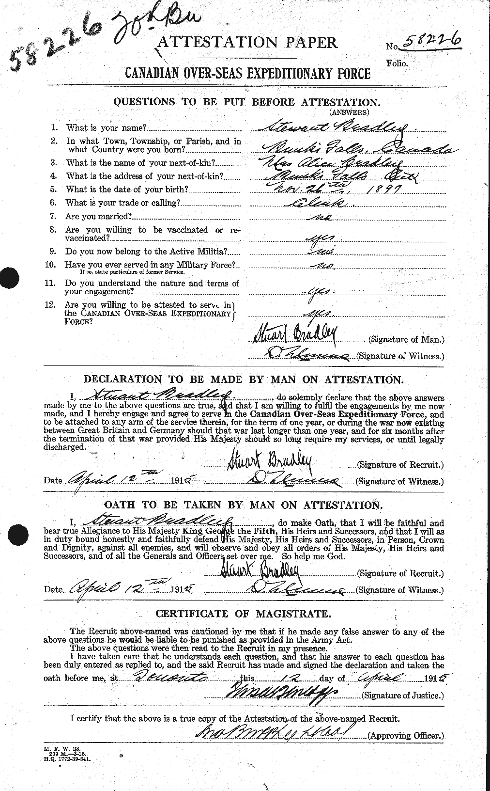 Personnel Records of the First World War - CEF 259112a