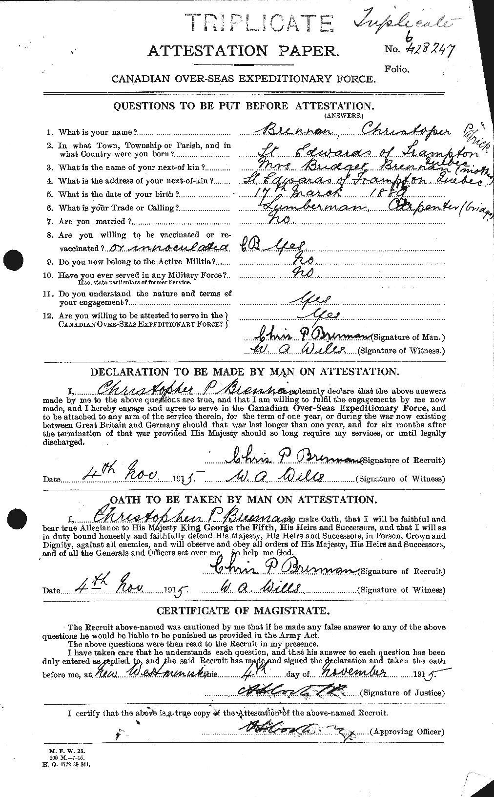 Personnel Records of the First World War - CEF 259266a